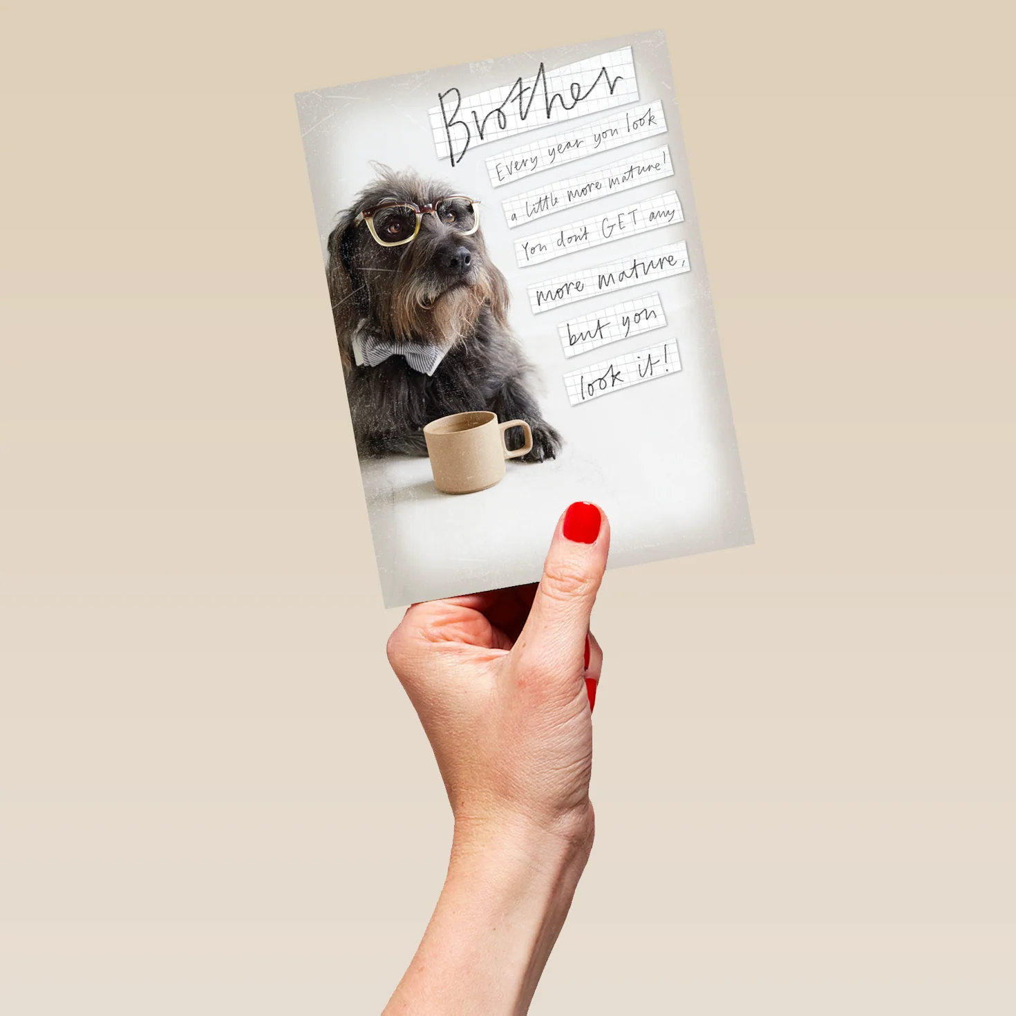 Personalised Dog In Glasses Birthday Card For Brother - Image 5