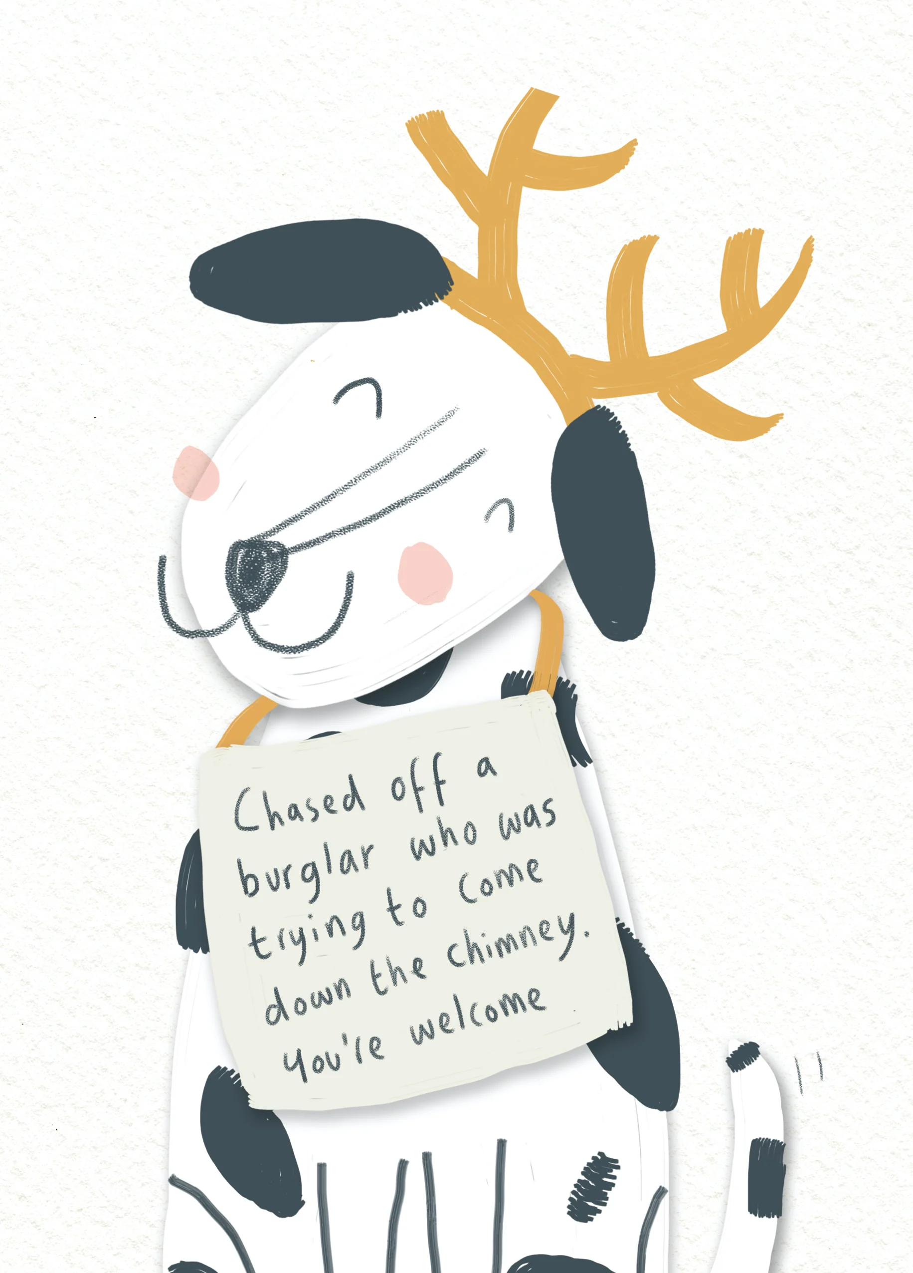 Personalised Dog Shaming Funny Dalmatian Christmas Card