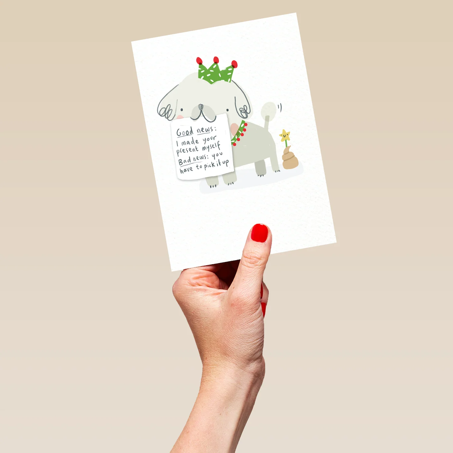 Personalised Dog Shaming Funny Hat Christmas Card - Image 5
