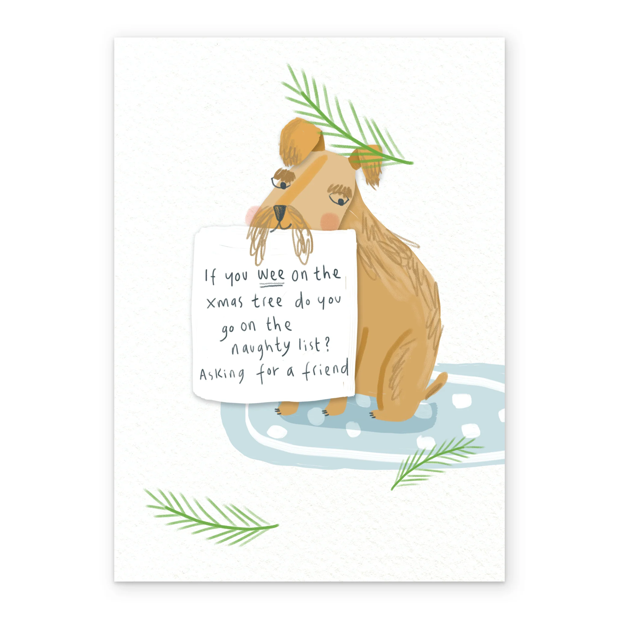 Personalised Dog Shaming Funny Naughty List Christmas Card - Image 2