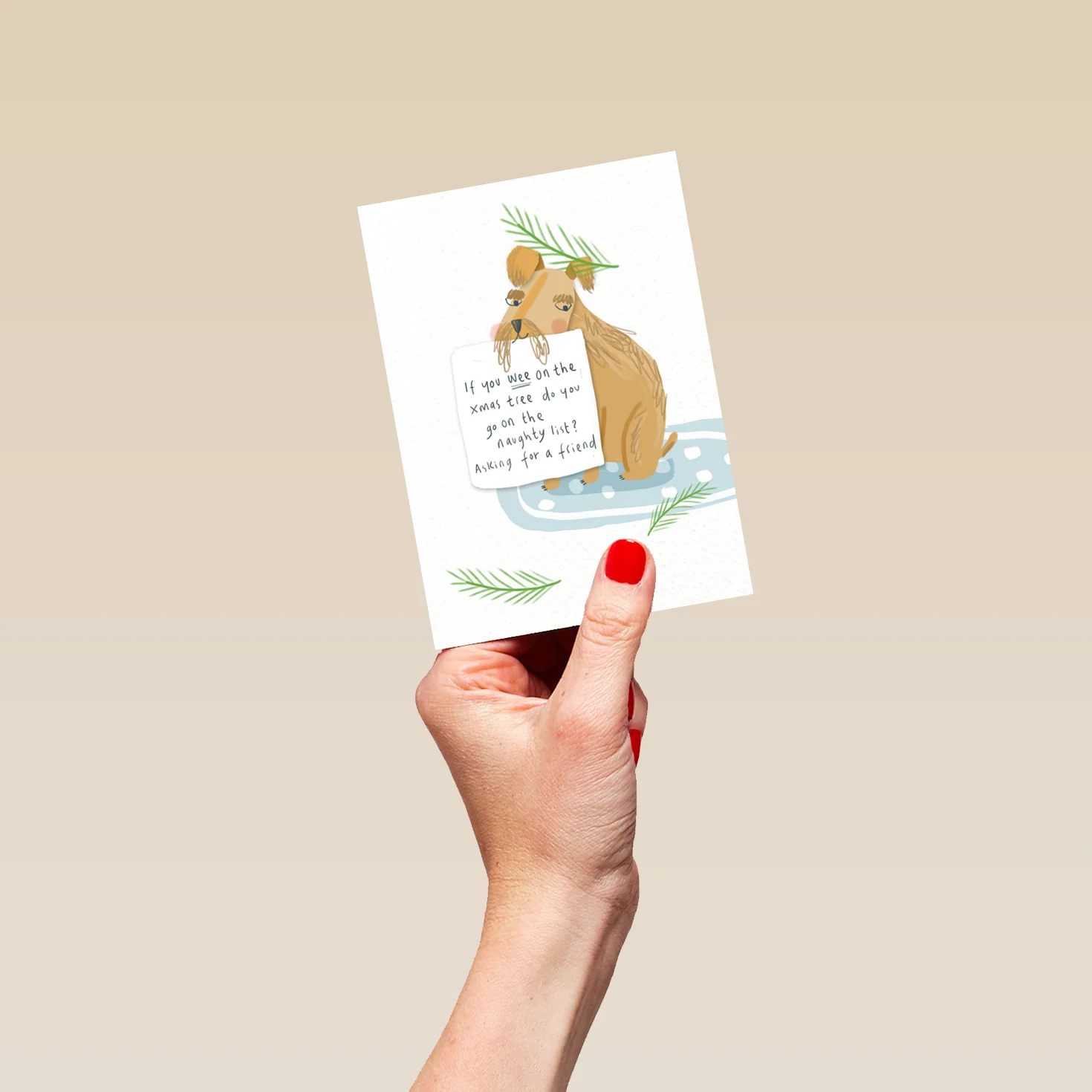 Personalised Dog Shaming Funny Naughty List Christmas Card - Image 4