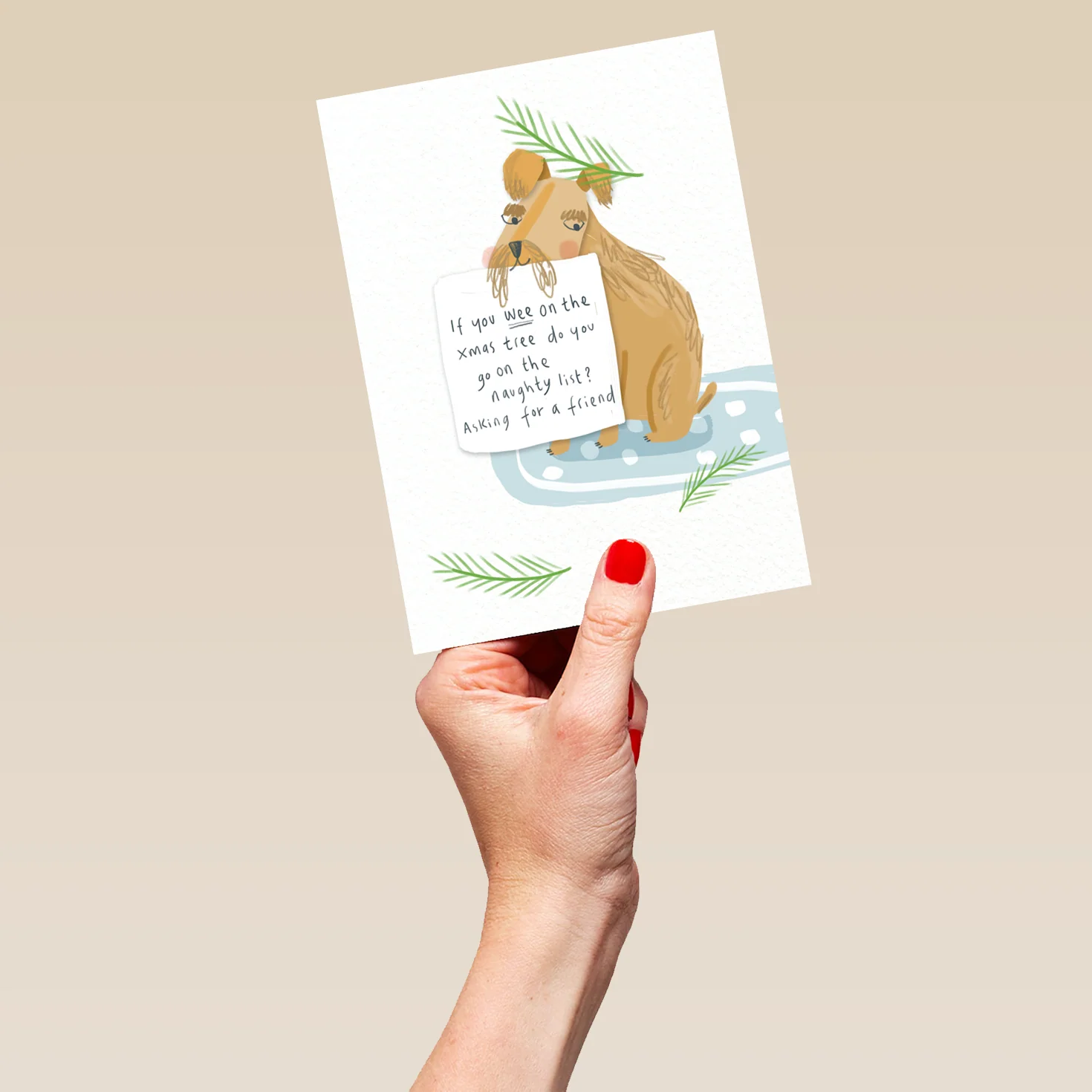 Personalised Dog Shaming Funny Naughty List Christmas Card - Image 5