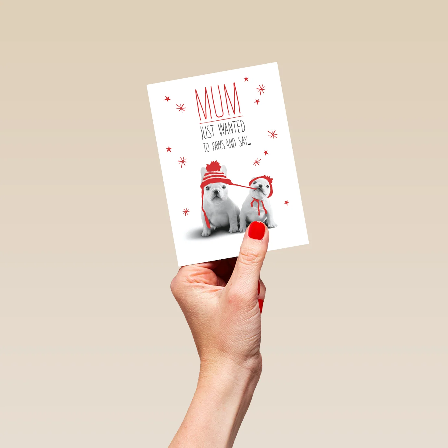 Personalised Dogs & Snowflakes Mum Christmas Card - Image 4