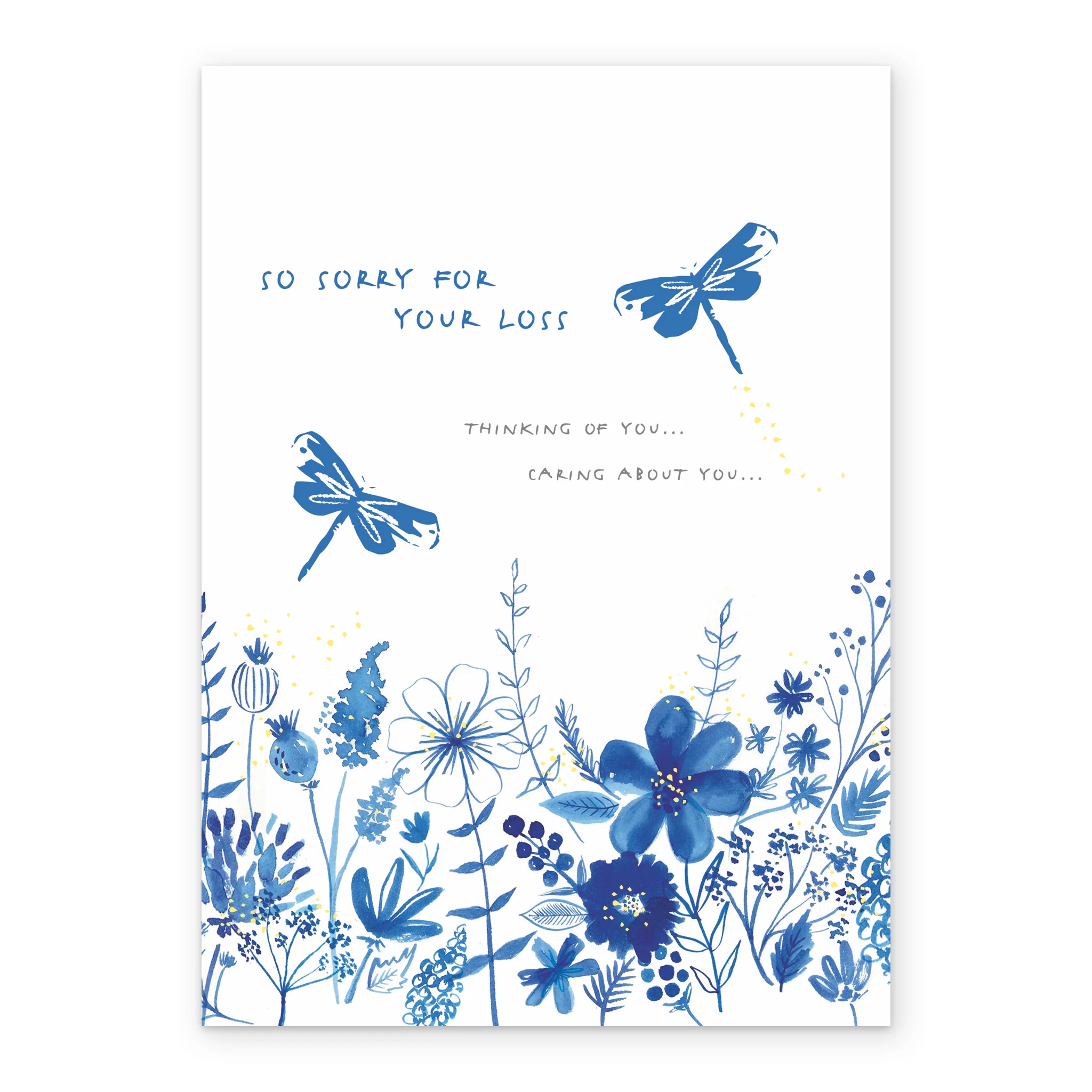 Personalised Dragonflies and Blue Flowers Sympathy Card - Image 2