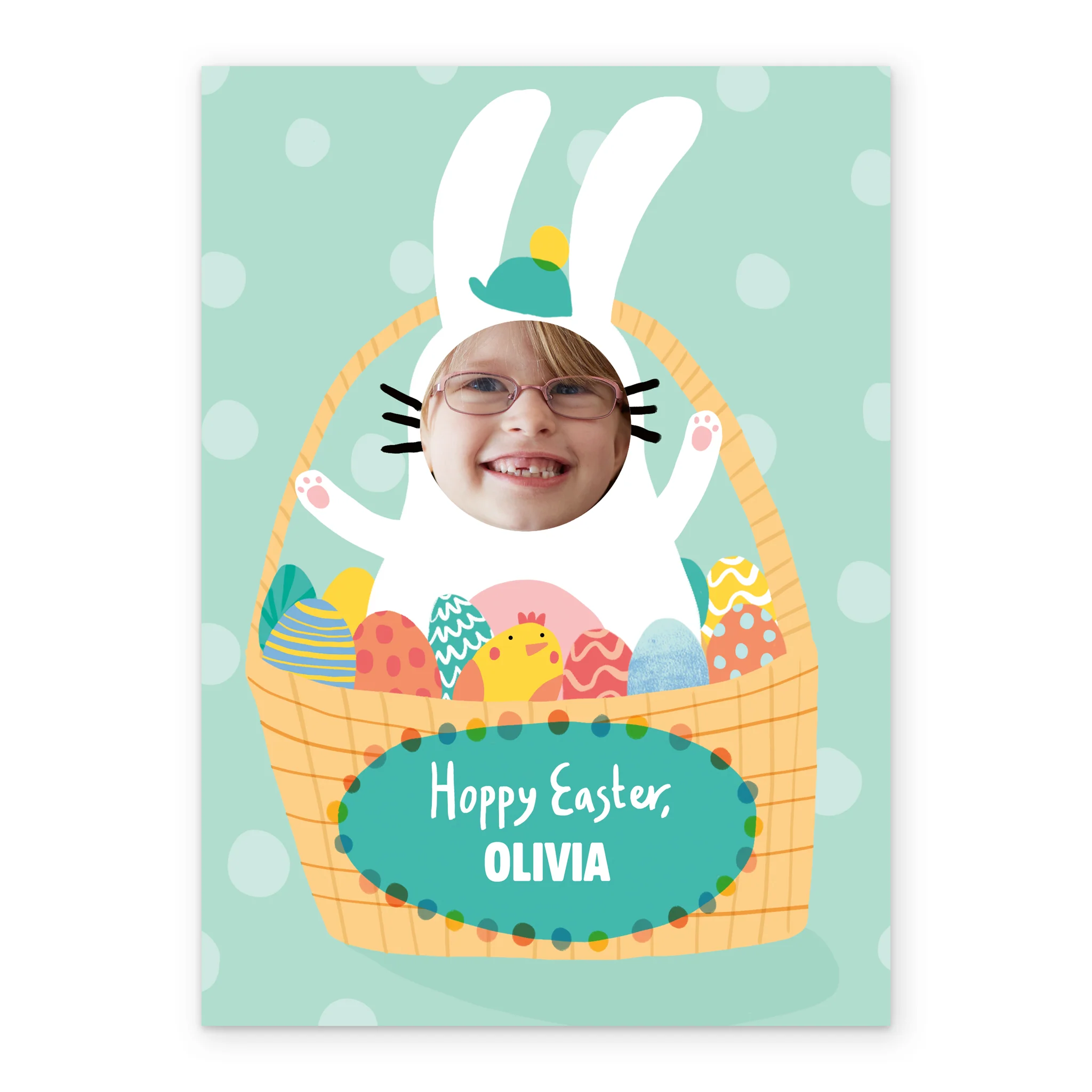 Personalised Easter Bunny Photo Upload Easter Card for Kids - Image 2