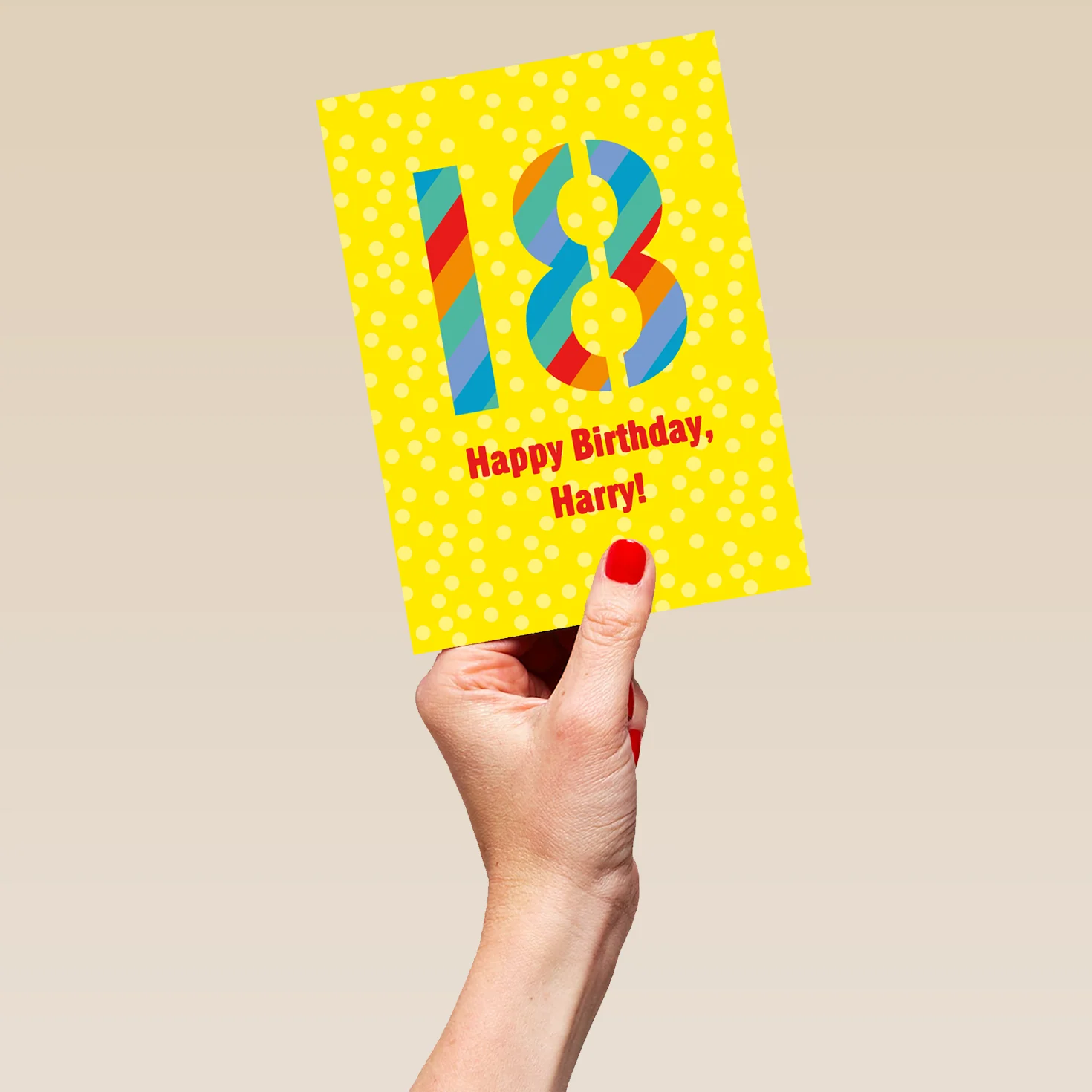 Personalised & Editable 18th Birthday Card Rainbow Design - Image 5