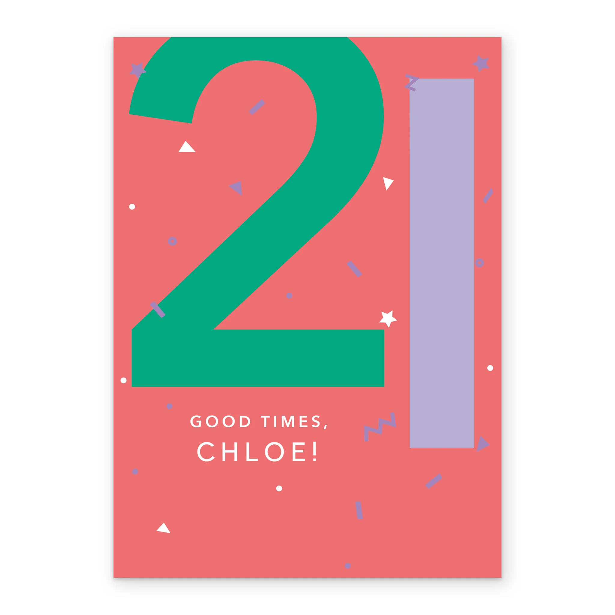 Personalised & Editable 21st Birthday Card Fun Typography Design - Image 2