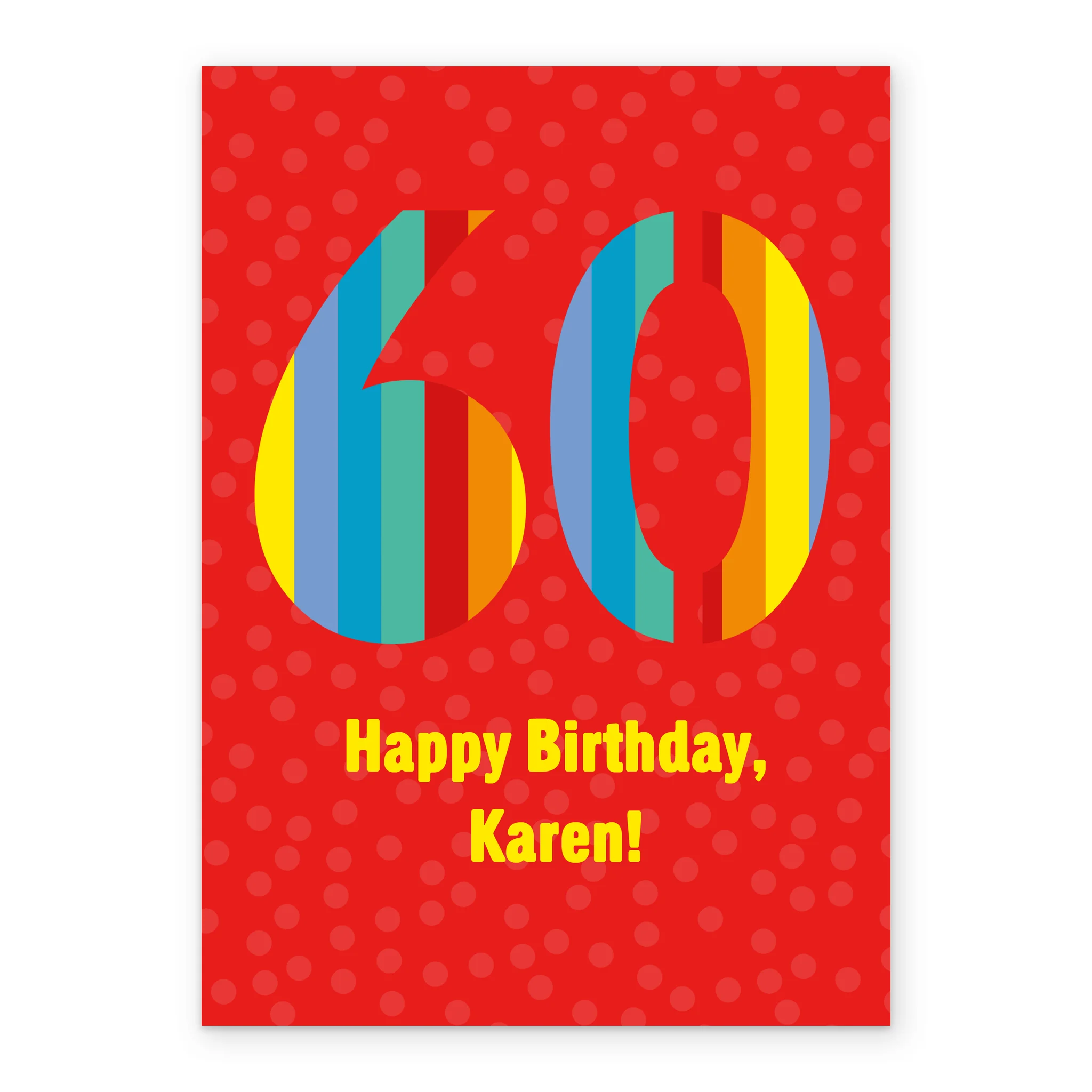 Personalised & Editable 60th Birthday Card Rainbow Design - Image 2