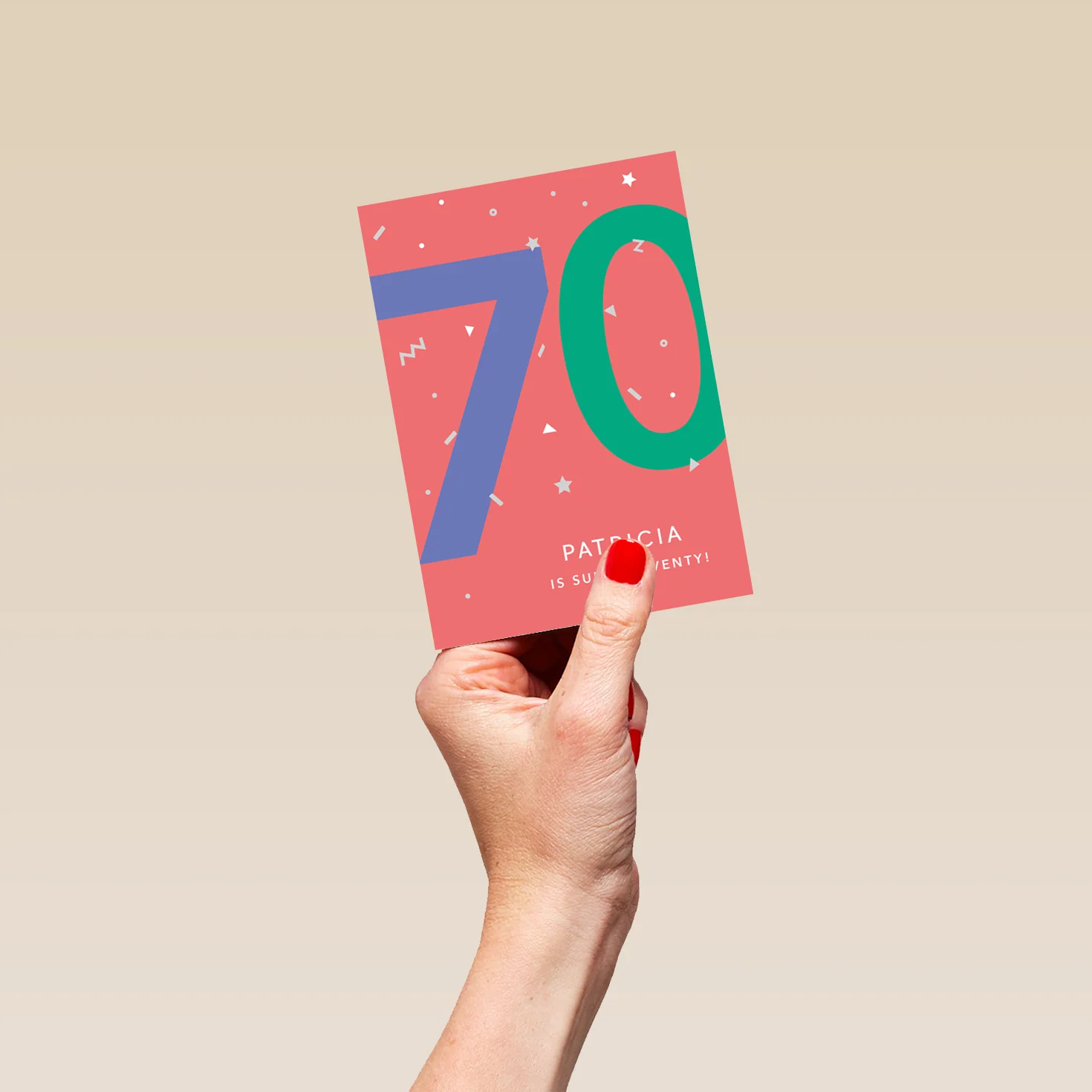 Personalised & Editable 70th Birthday Card Fun Typography Design - Image 4