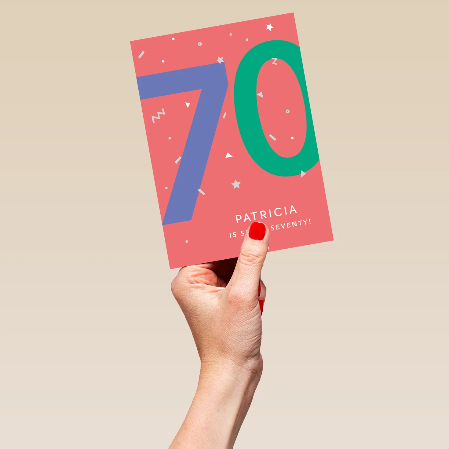 Personalised & Editable 70th Birthday Card Fun Typography Design - Image 5