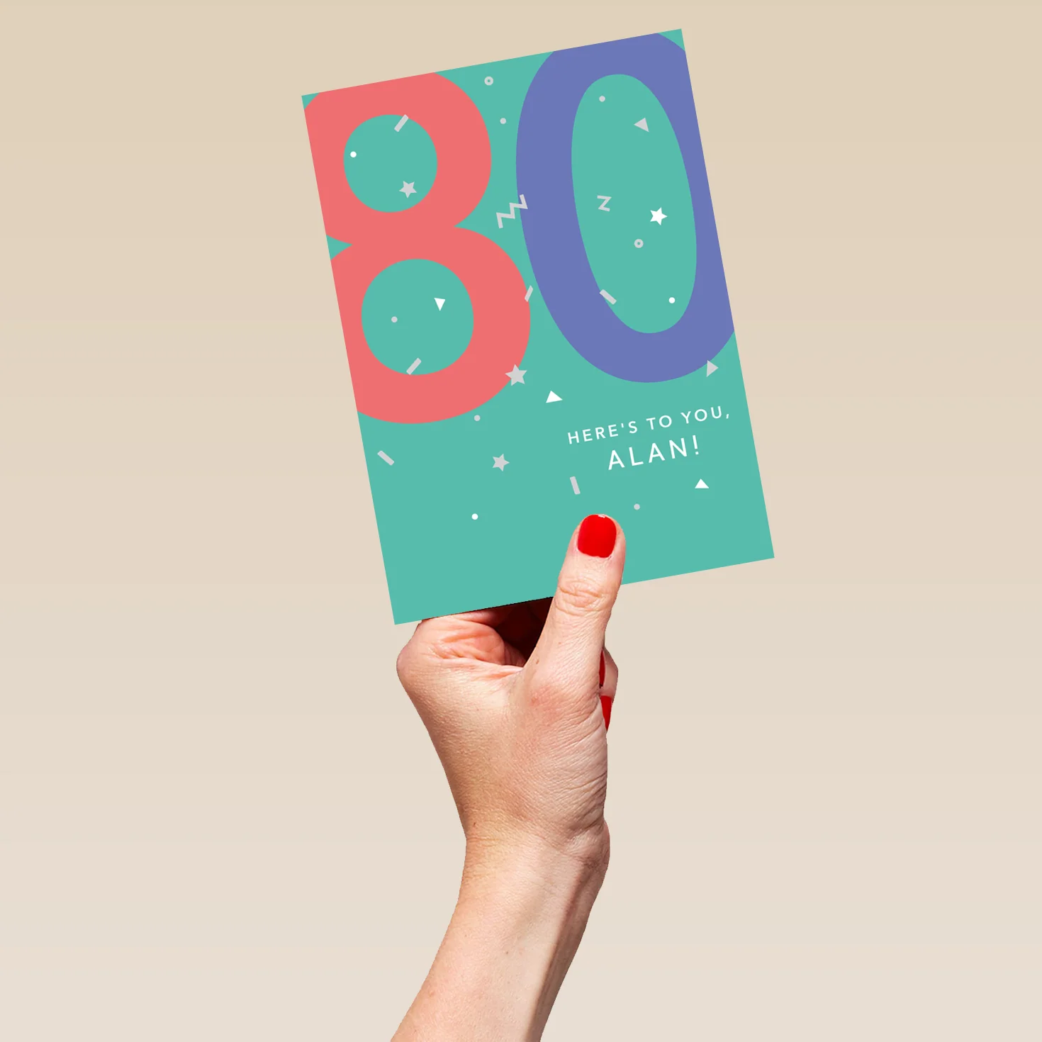 Personalised & Editable 80th Birthday Card Fun Typography Design - Image 5