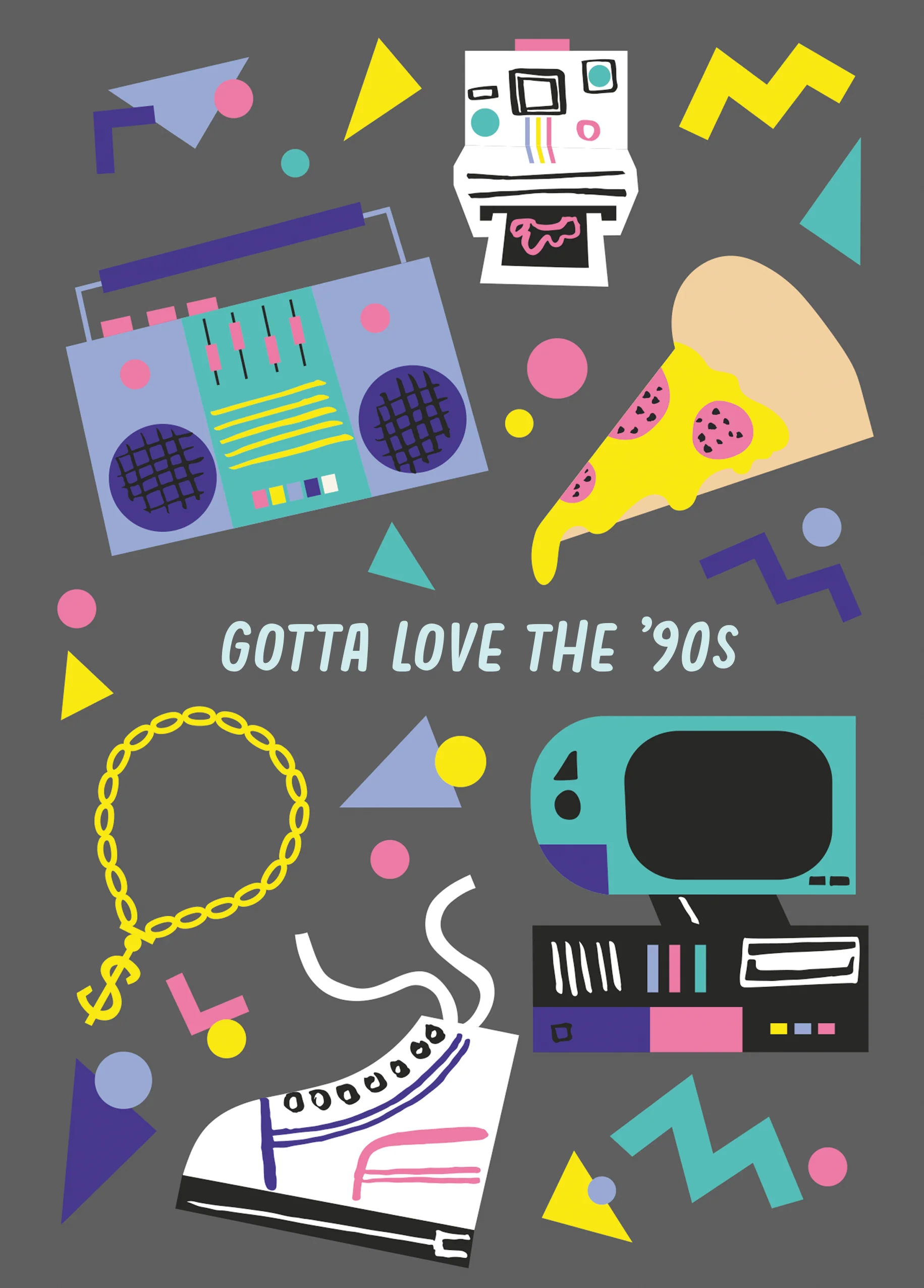 Personalised Editable 90s Hip Hop Illustrations Birthday Card