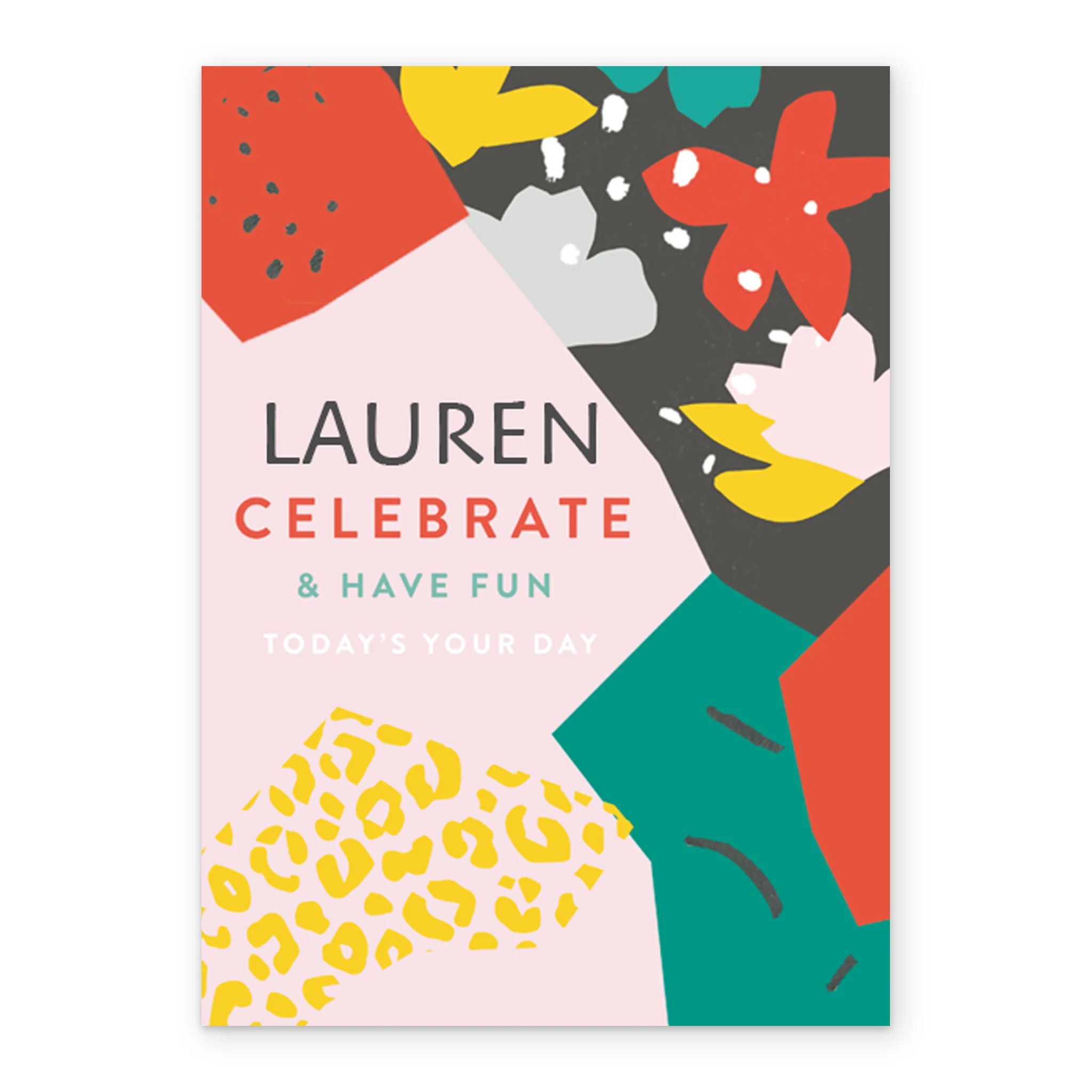 Personalised Editable Abstract Pattern Birthday Card - Image 2