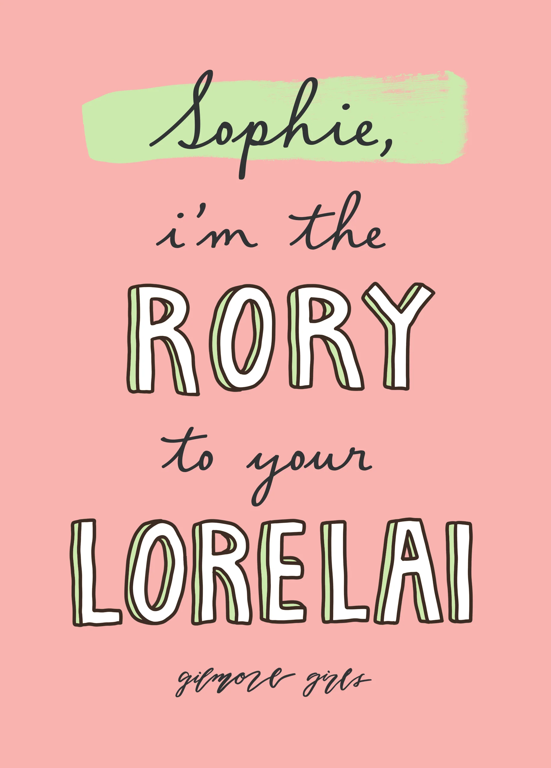 Personalised Editable Any Occasion Card - Pink Gilmore Girls Design
