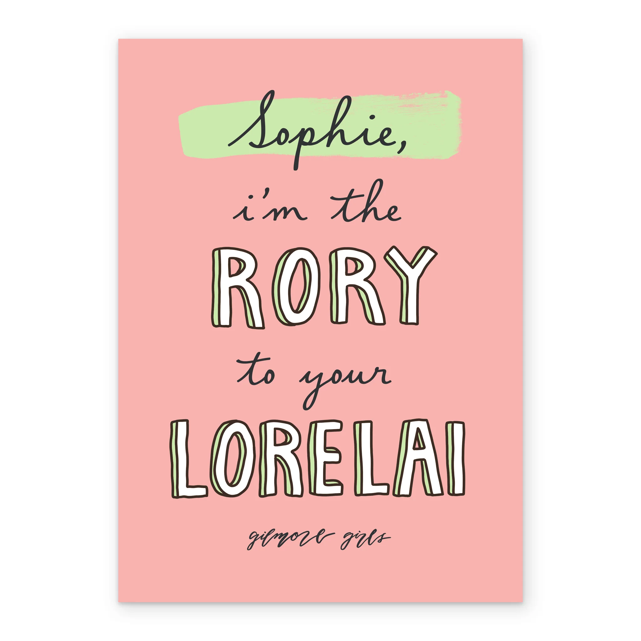 Personalised Editable Any Occasion Card - Pink Gilmore Girls Design - Image 2