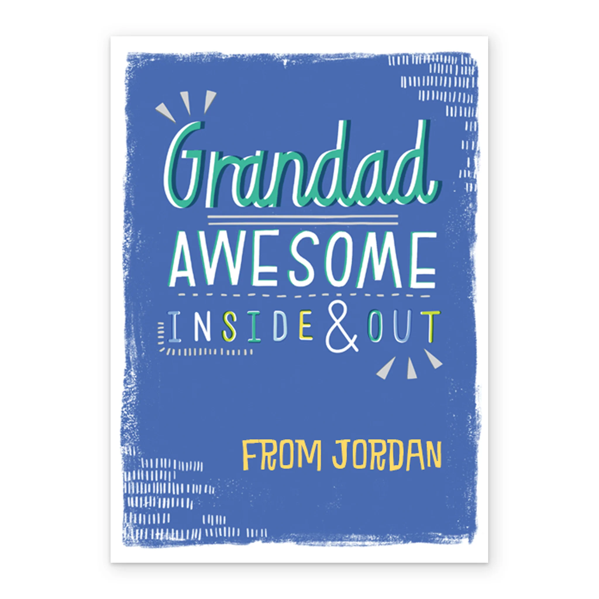 Personalised Editable Awesome Inside And Out Grandad Father's Day Card - Image 2