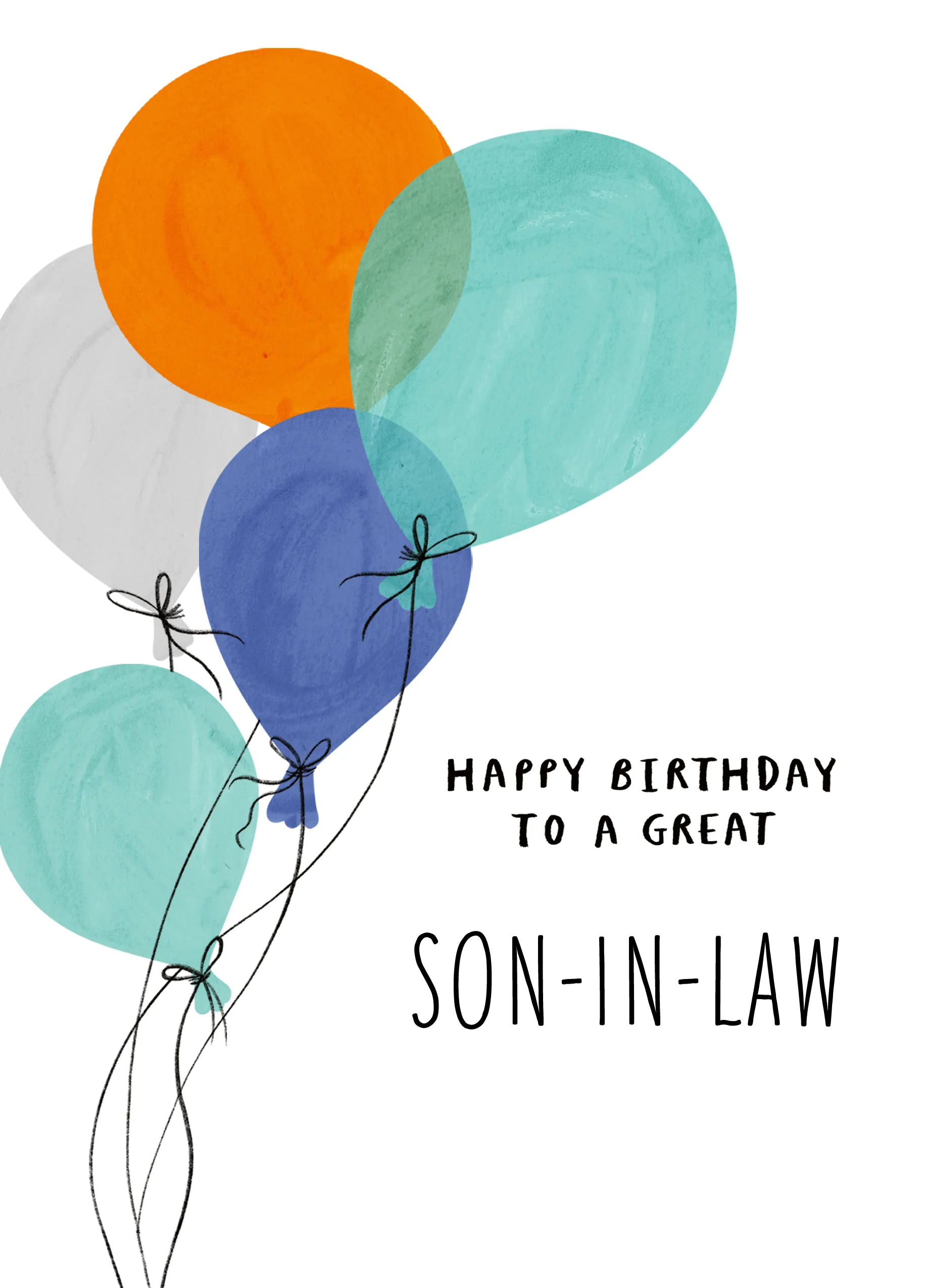Personalised & Editable Balloons Son-In-Law Birthday Card