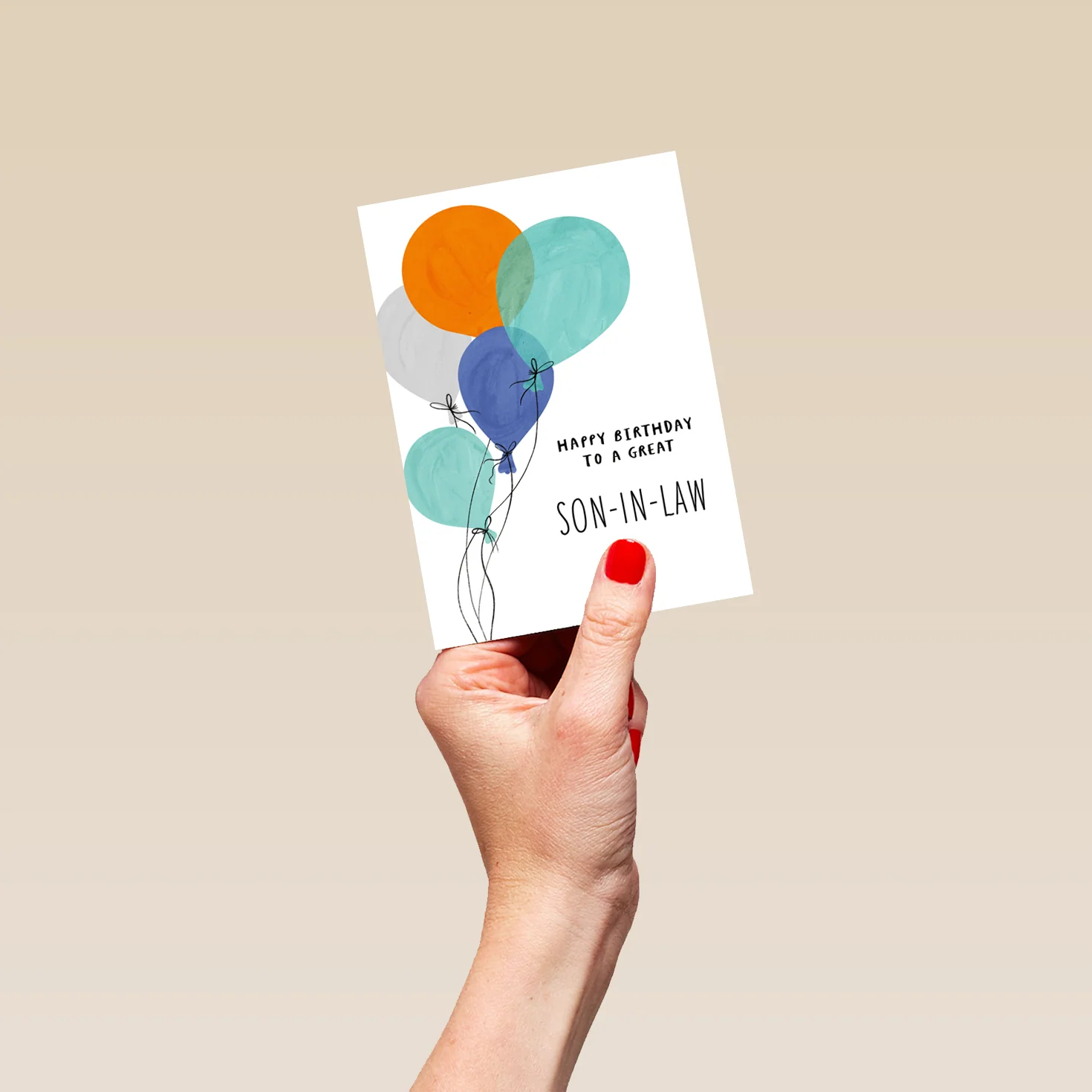 Personalised & Editable Balloons Son-In-Law Birthday Card - Image 4