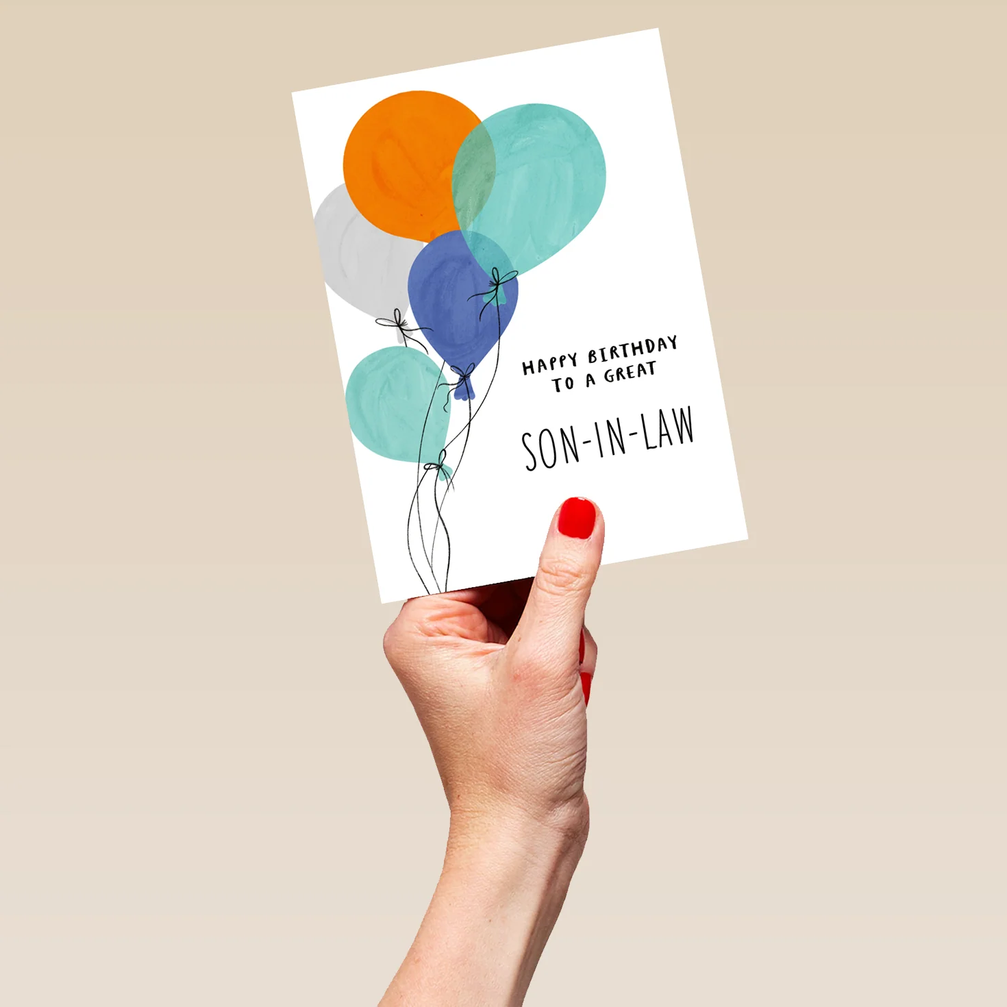 Personalised & Editable Balloons Son-In-Law Birthday Card - Image 5