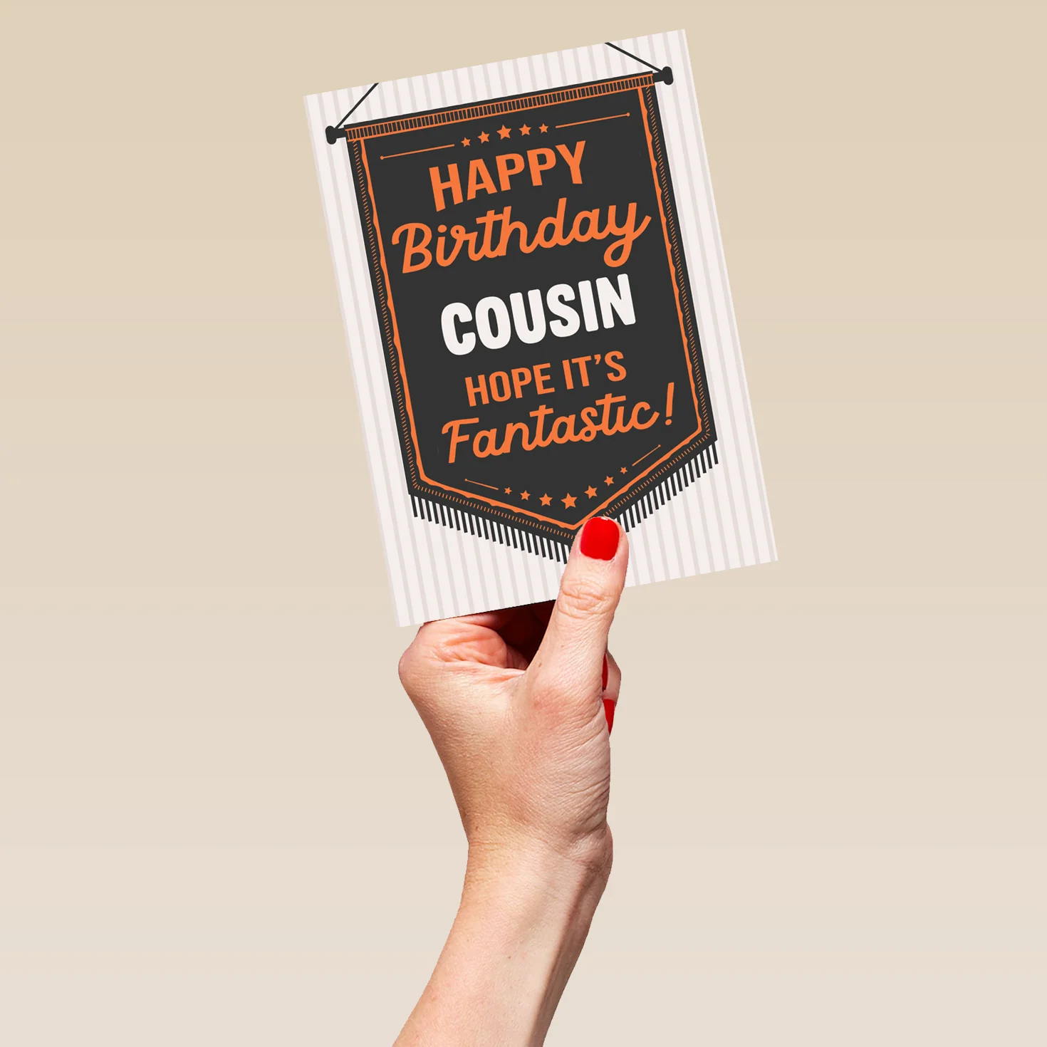 Personalised & Editable Banner Cousin Birthday Card - Image 5
