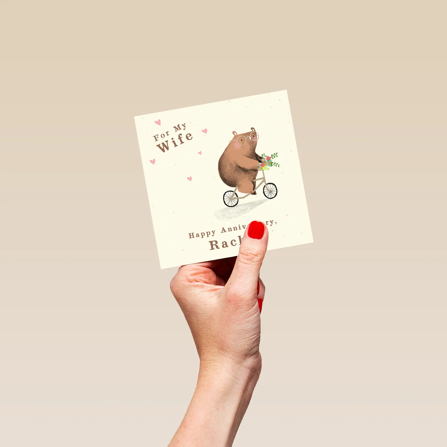 Personalised & Editable Bear on Bike Anniversary Card - Image 4