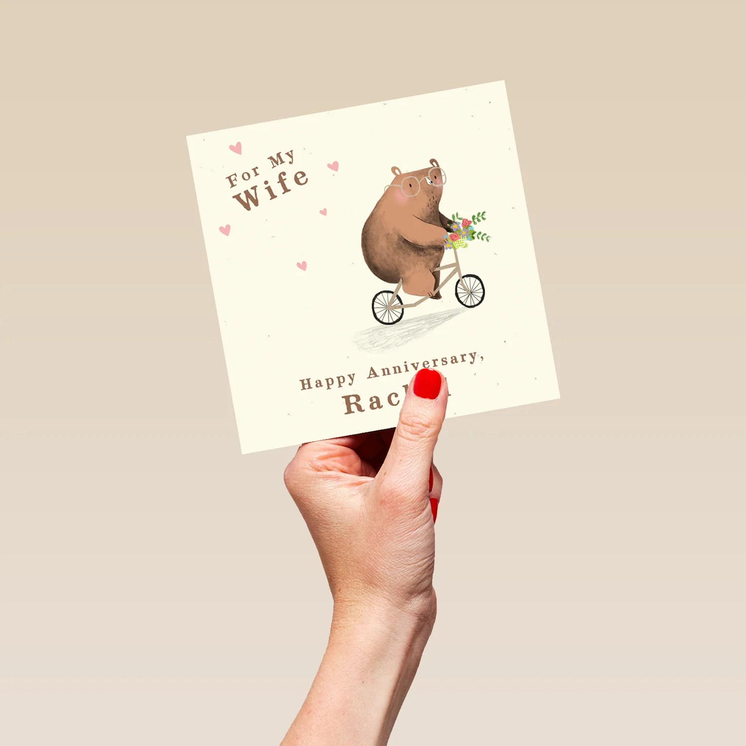 Personalised & Editable Bear on Bike Anniversary Card - Image 5