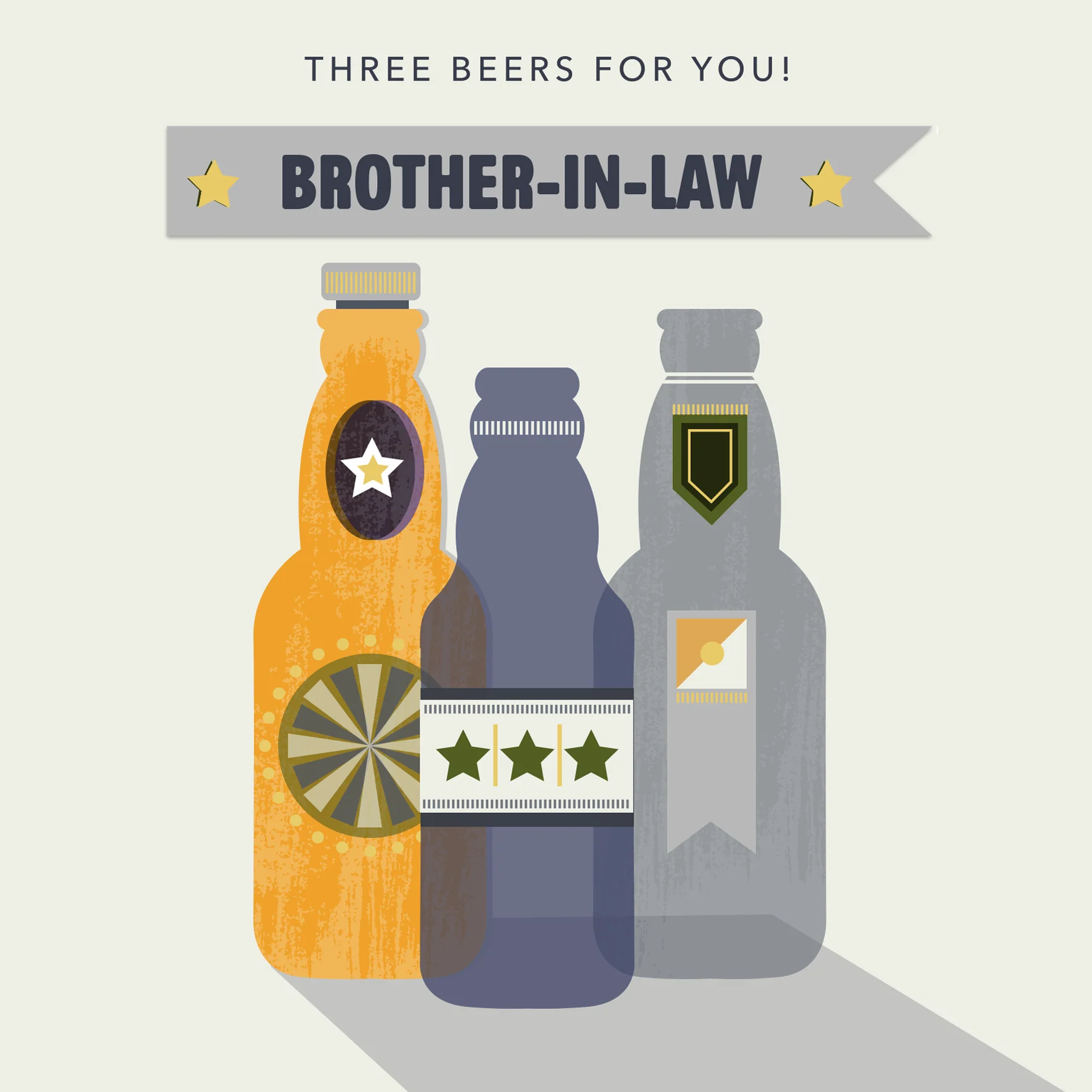 Personalised & Editable Beer Bottles Brother-In-Law Greeting Card