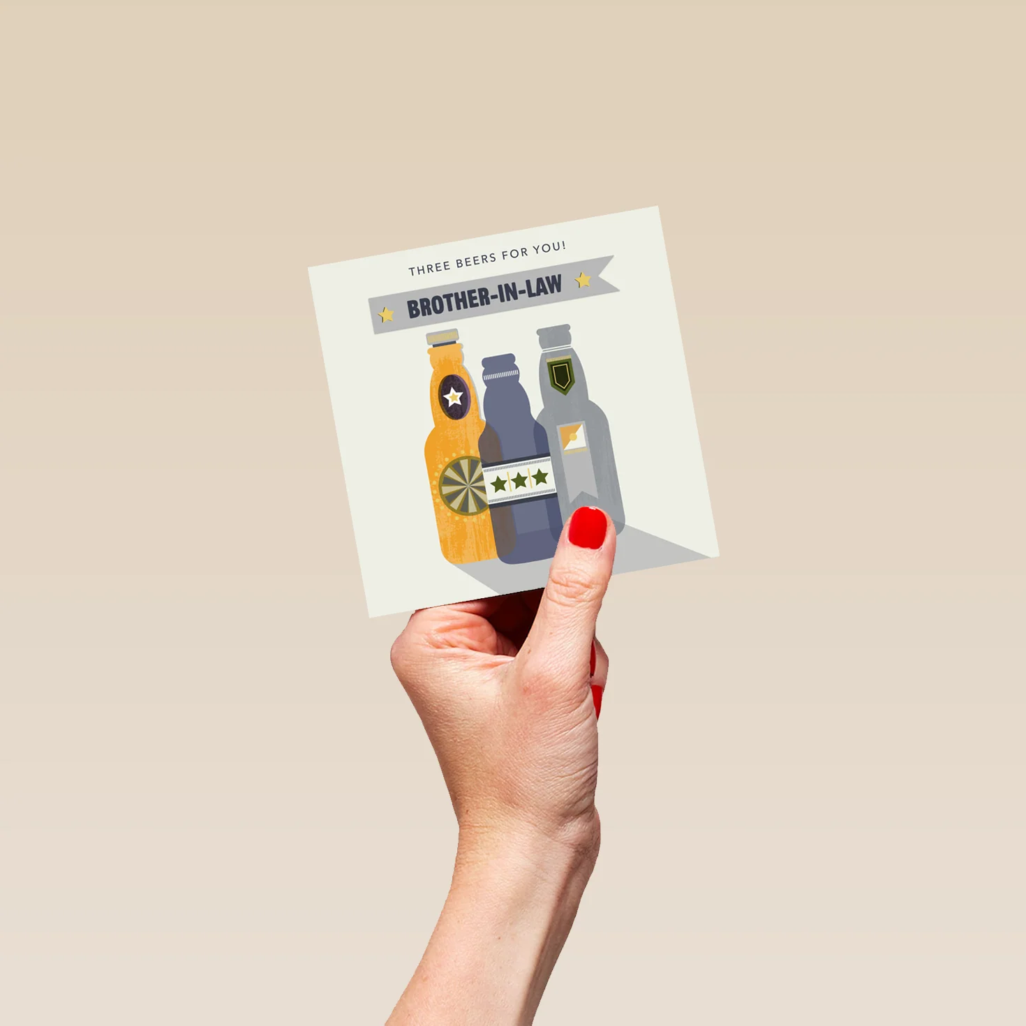 Personalised & Editable Beer Bottles Brother-In-Law Greeting Card - Image 4