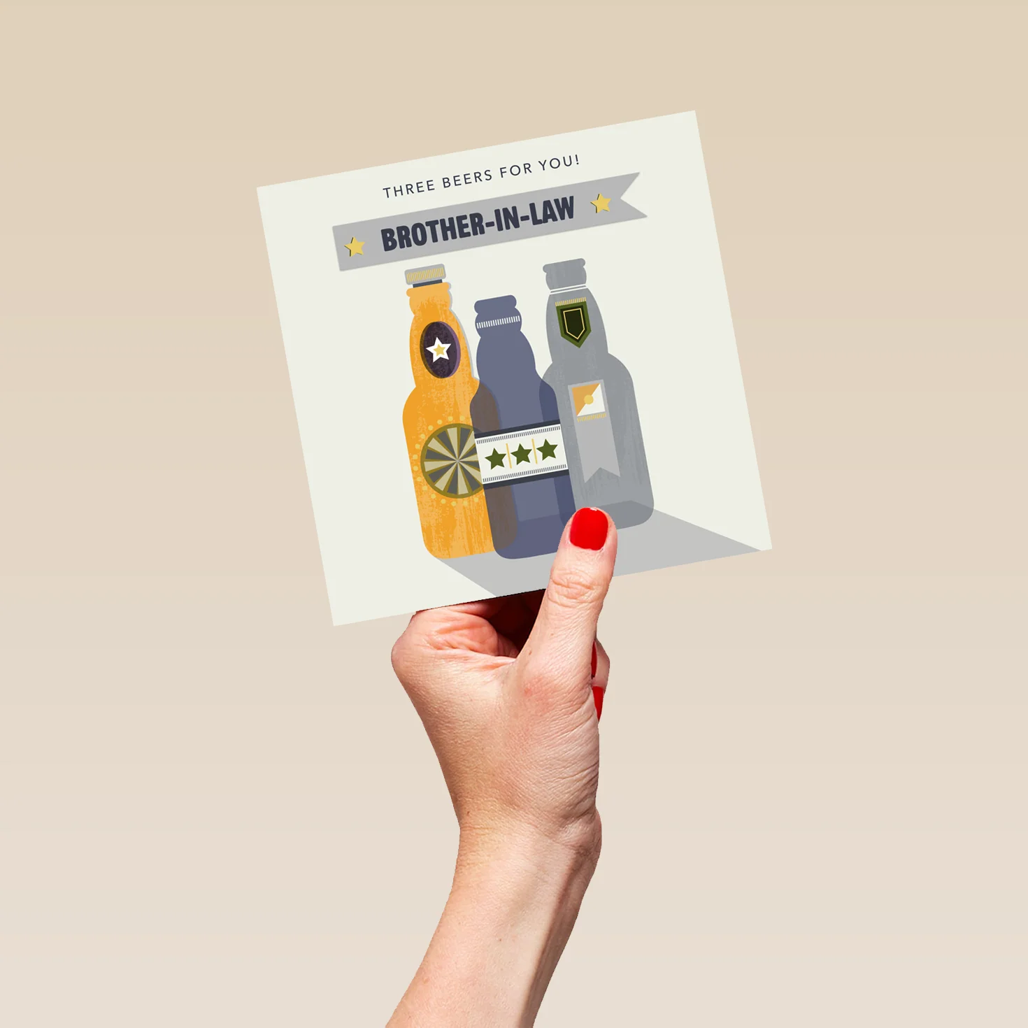 Personalised & Editable Beer Bottles Brother-In-Law Greeting Card - Image 5