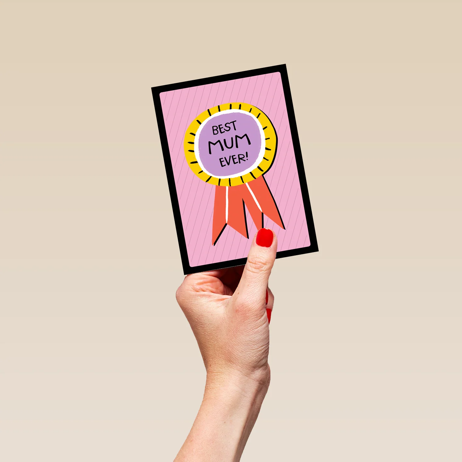 Personalised Editable Best Mum Rosette Mother's Day Card - Image 4