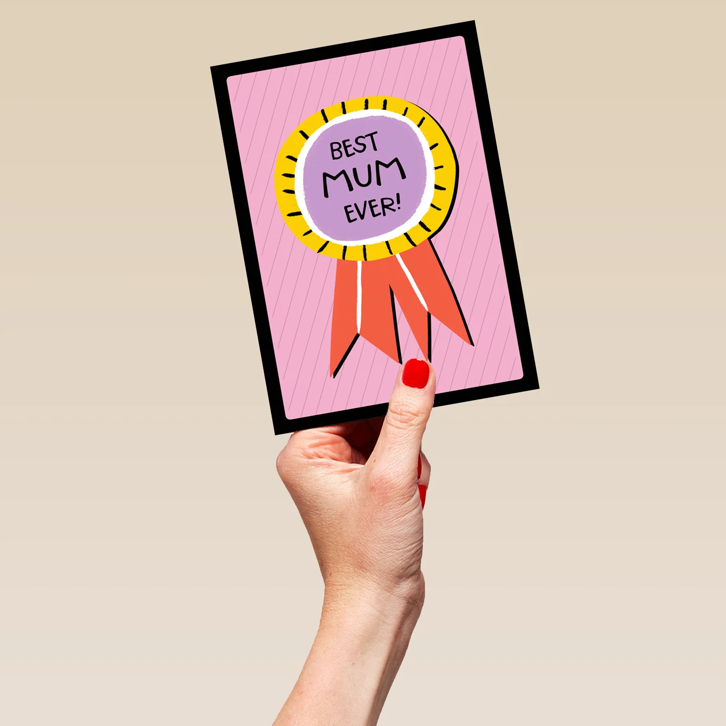 Personalised Editable Best Mum Rosette Mother's Day Card - Image 5