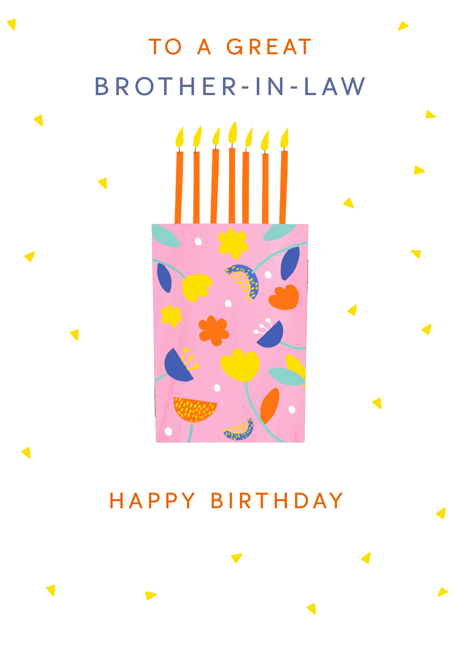 Personalised & Editable Birthday Cake Brother-In-Law Birthday Card