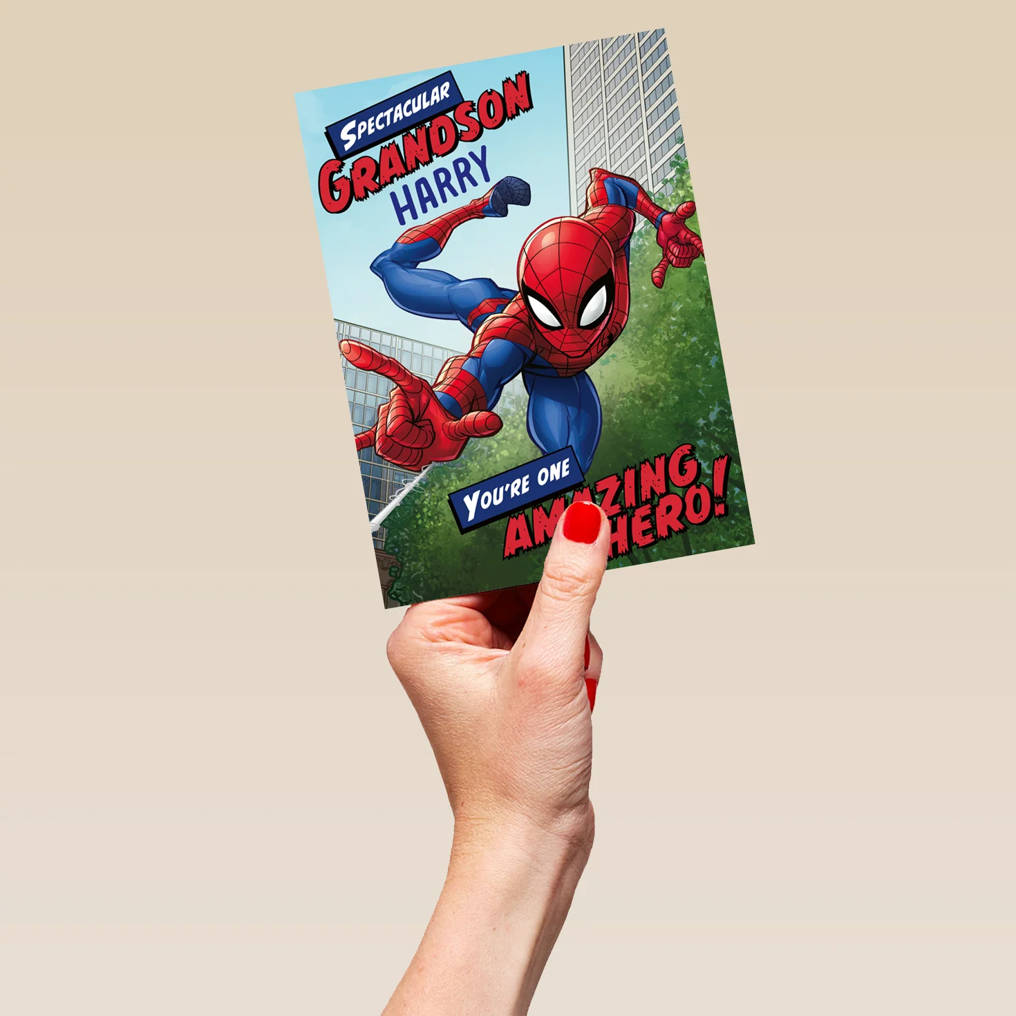 Personalised Editable Birthday Card for Grandson - MARVEL Spider-Man Design - Image 5