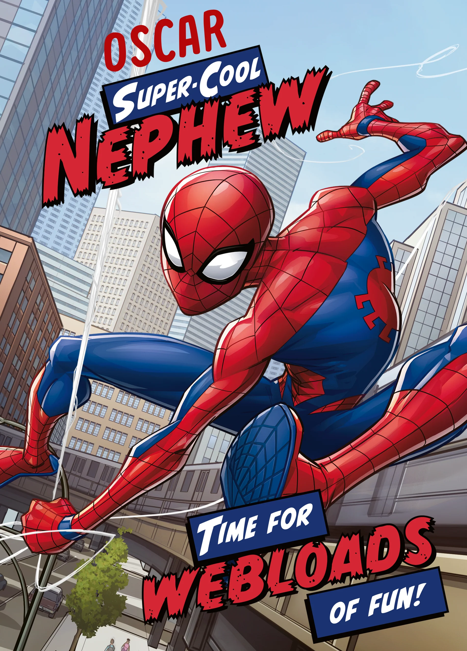 Personalised Editable Birthday Card for Nephew - MARVEL Spider-Man Design