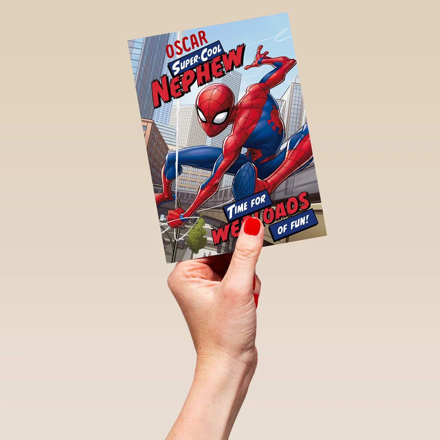 Personalised Editable Birthday Card for Nephew - MARVEL Spider-Man Design - Image 5
