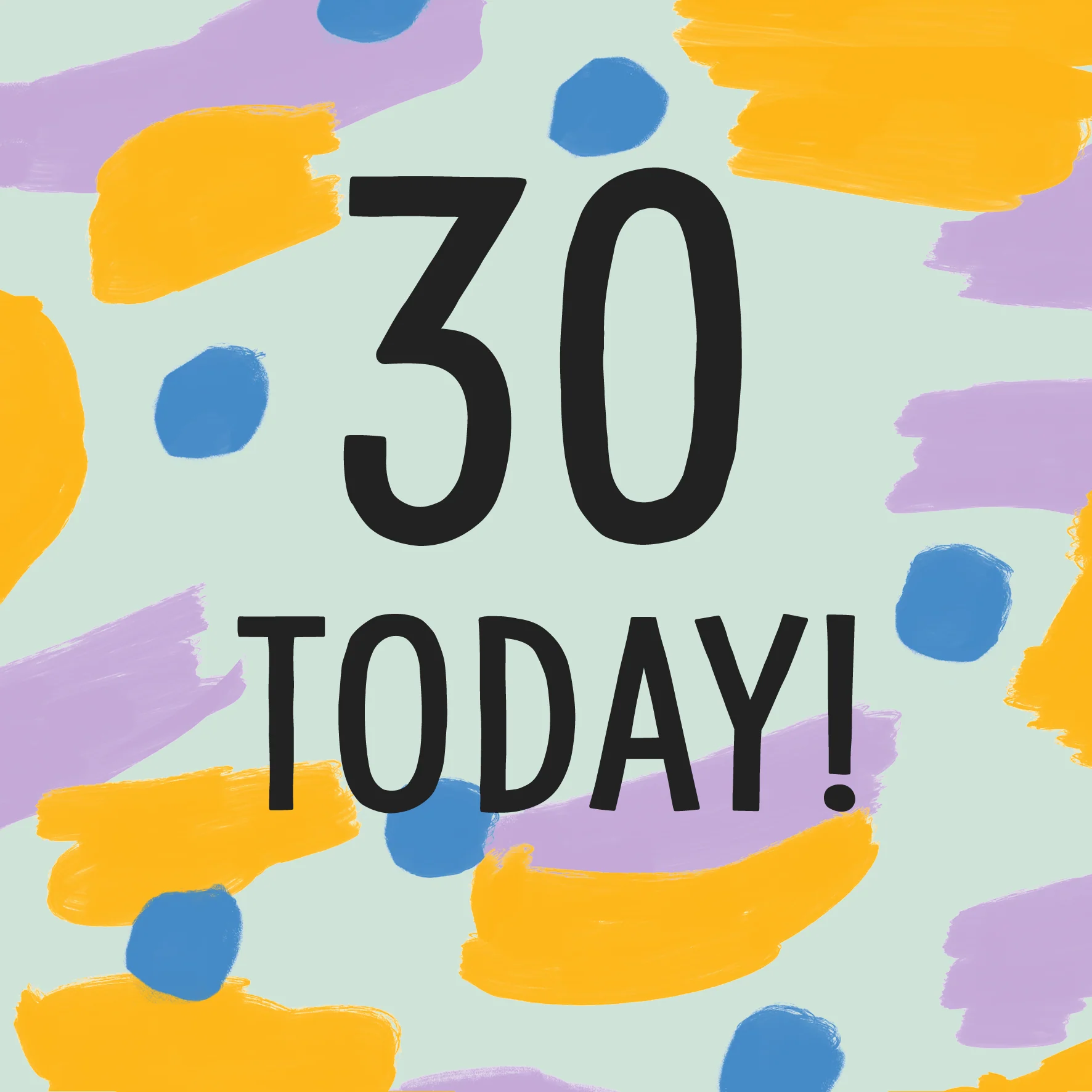 Personalised & Editable Blue 30th Birthday Card