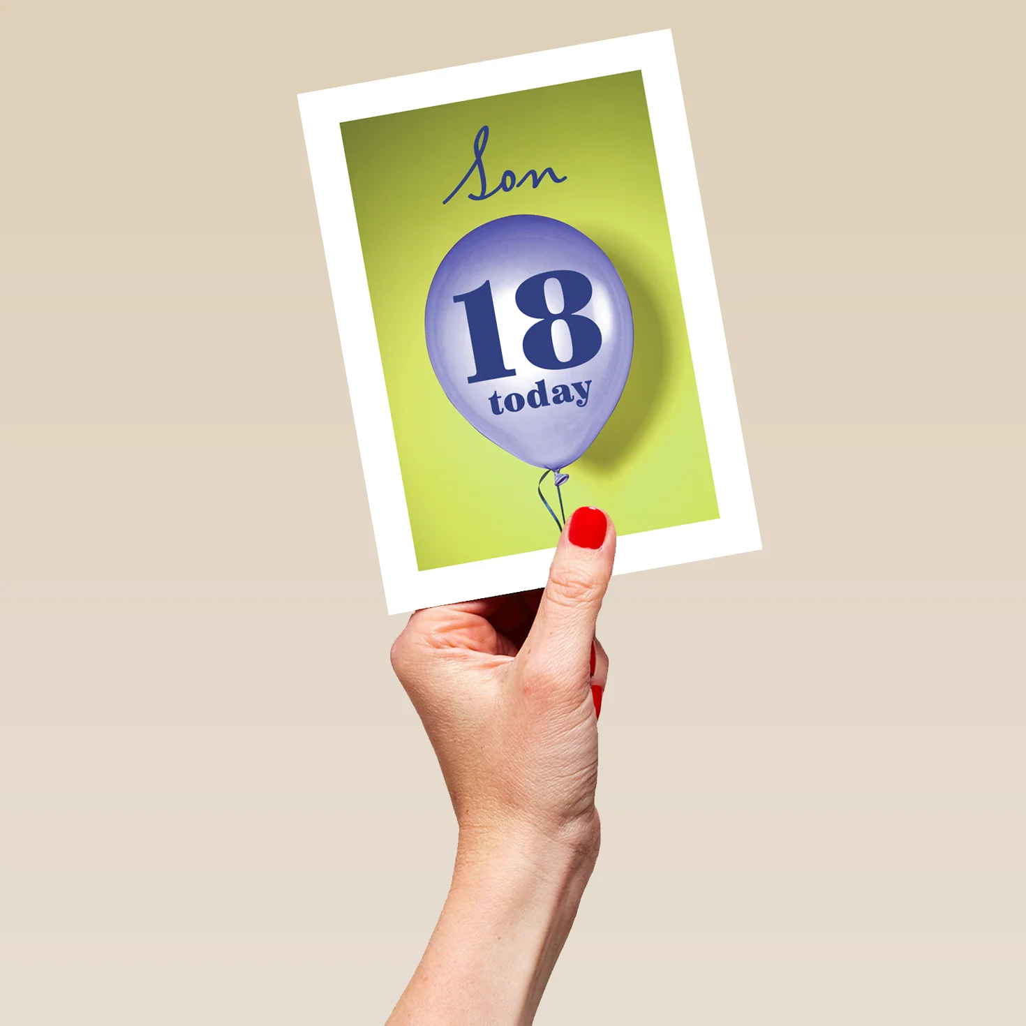 Personalised & Editable Blue Balloon 18th Birthday Card - Image 5