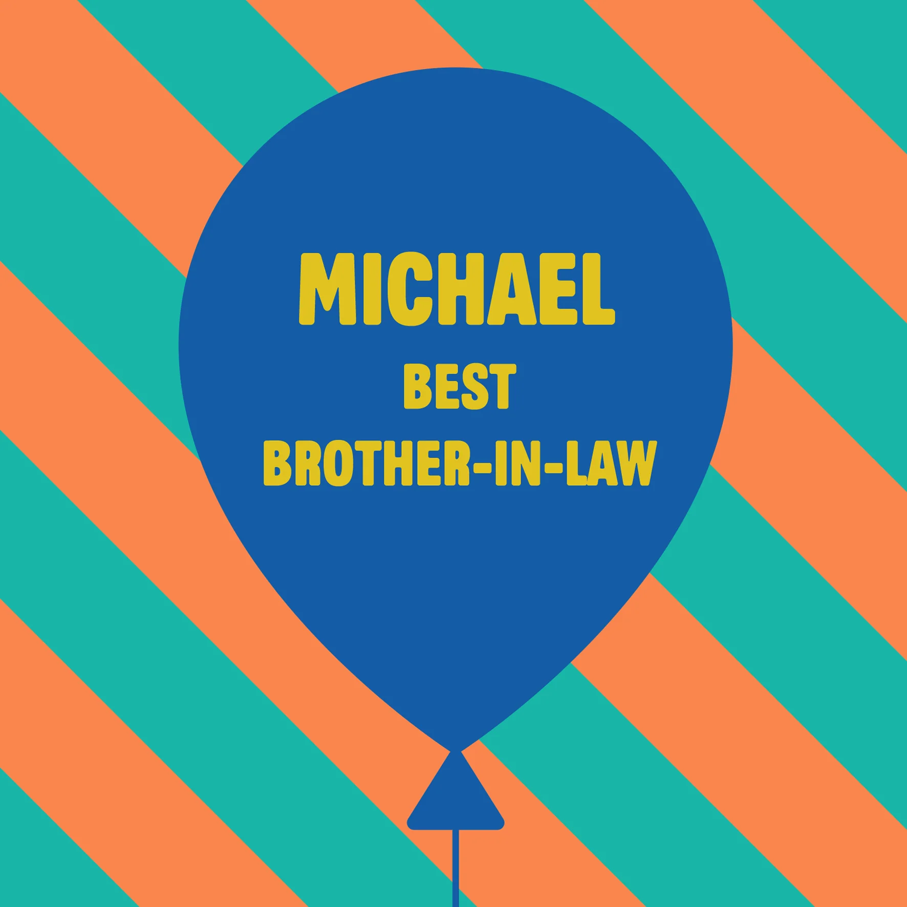 Personalised & Editable Blue Balloon Brother-In-Law Greeting Card