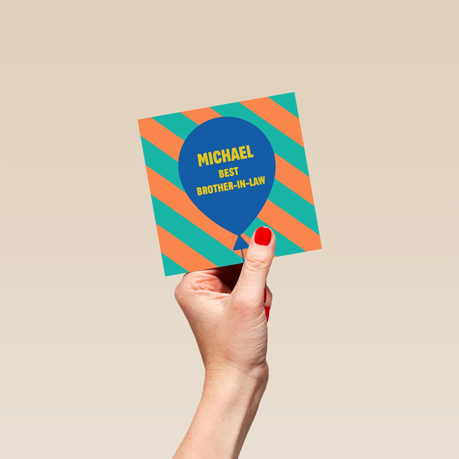 Personalised & Editable Blue Balloon Brother-In-Law Greeting Card - Image 4