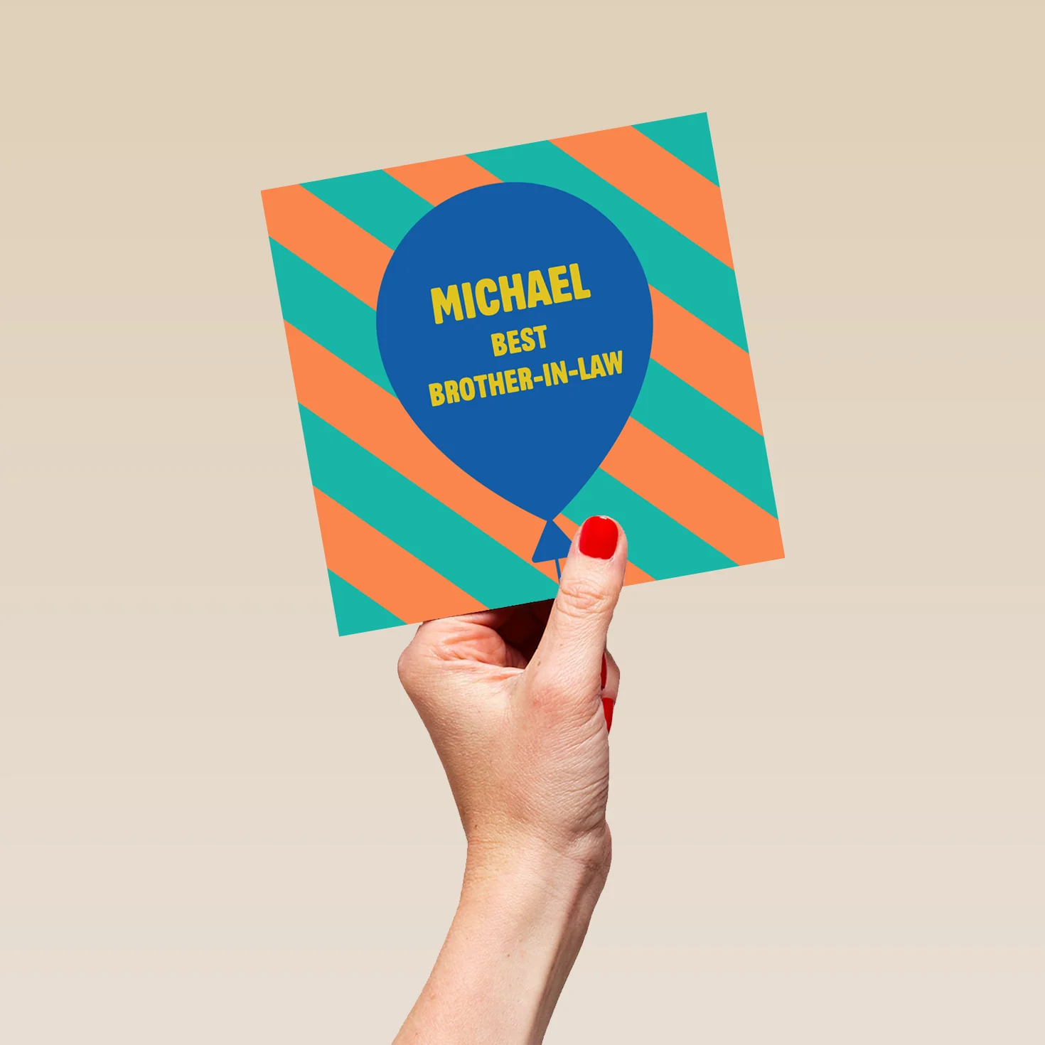 Personalised & Editable Blue Balloon Brother-In-Law Greeting Card - Image 5