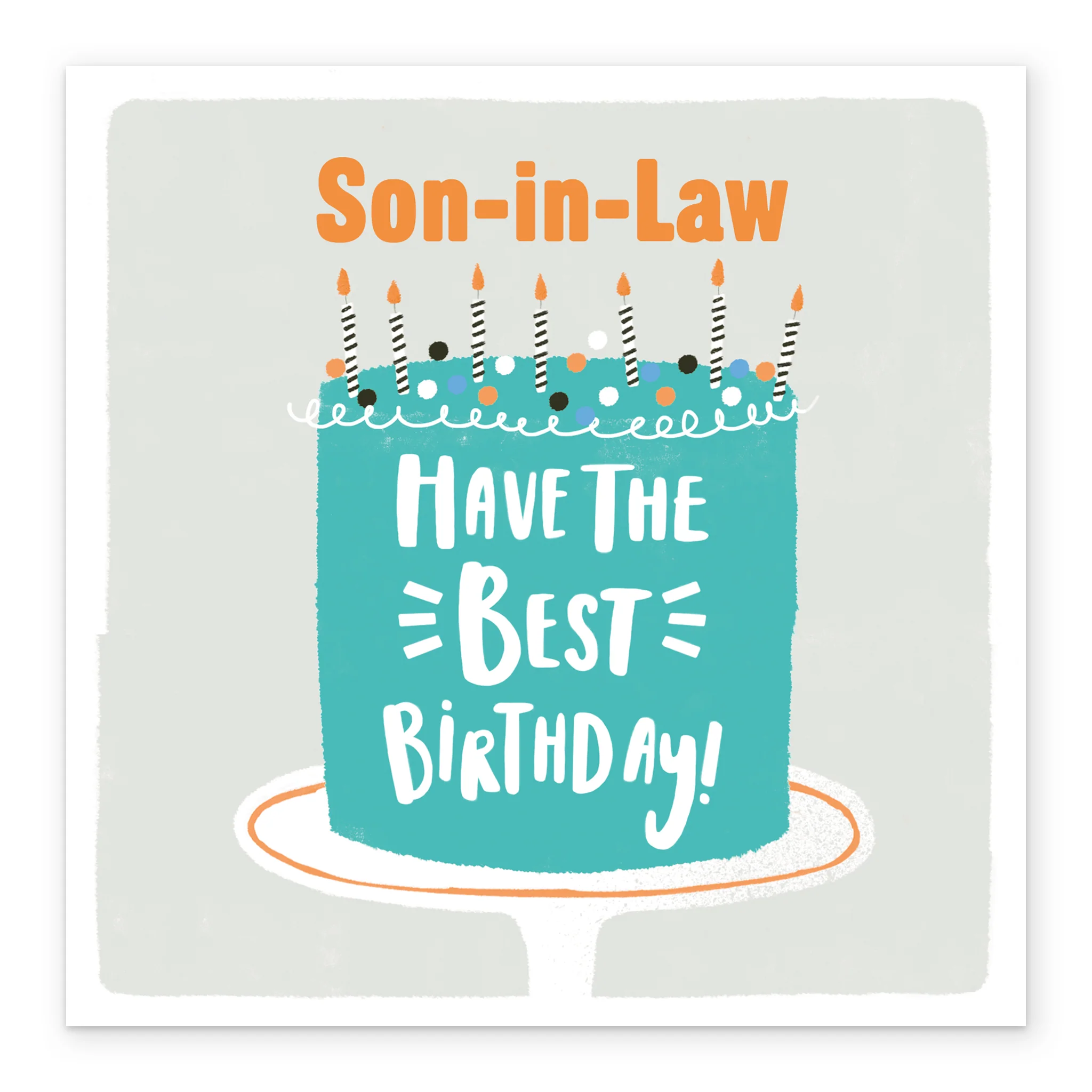Personalised & Editable Blue Cake Son-In-Law Birthday Card - Image 2