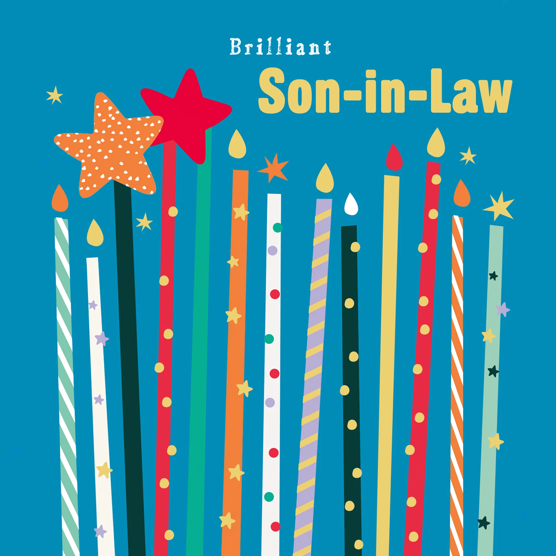 Personalised & Editable Blue Candles Son-In-Law Birthday Card