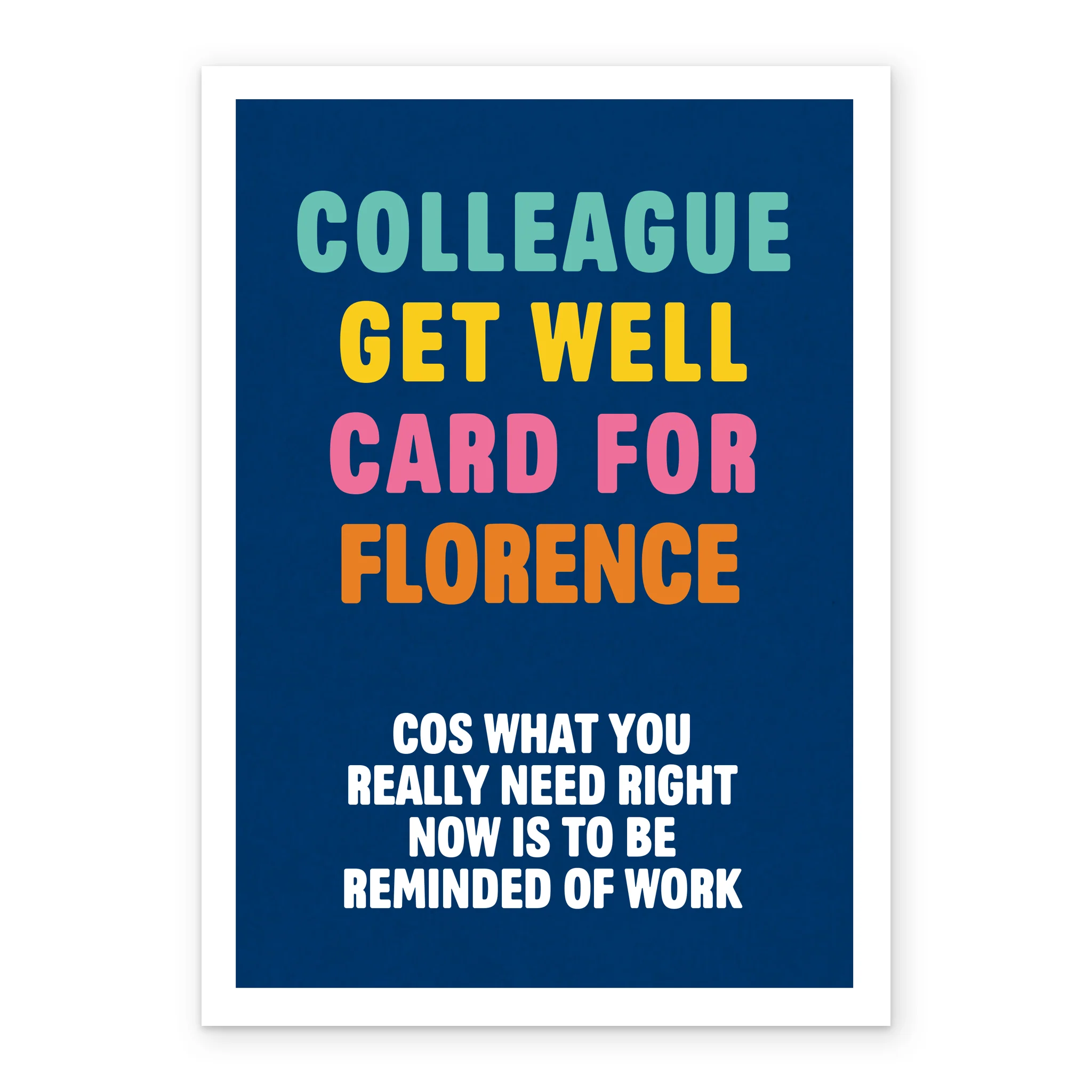 Personalised & Editable Blue Funny Get Well Soon Card - Image 2