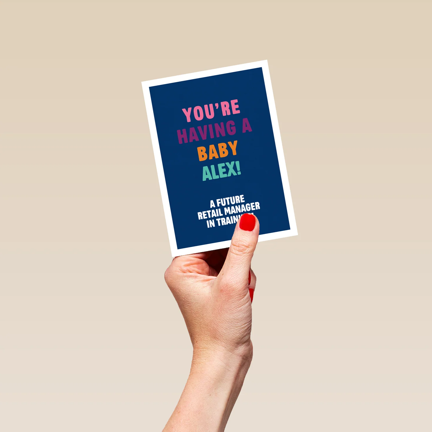 Personalised & Editable Blue Funny New Baby Card - Image 4