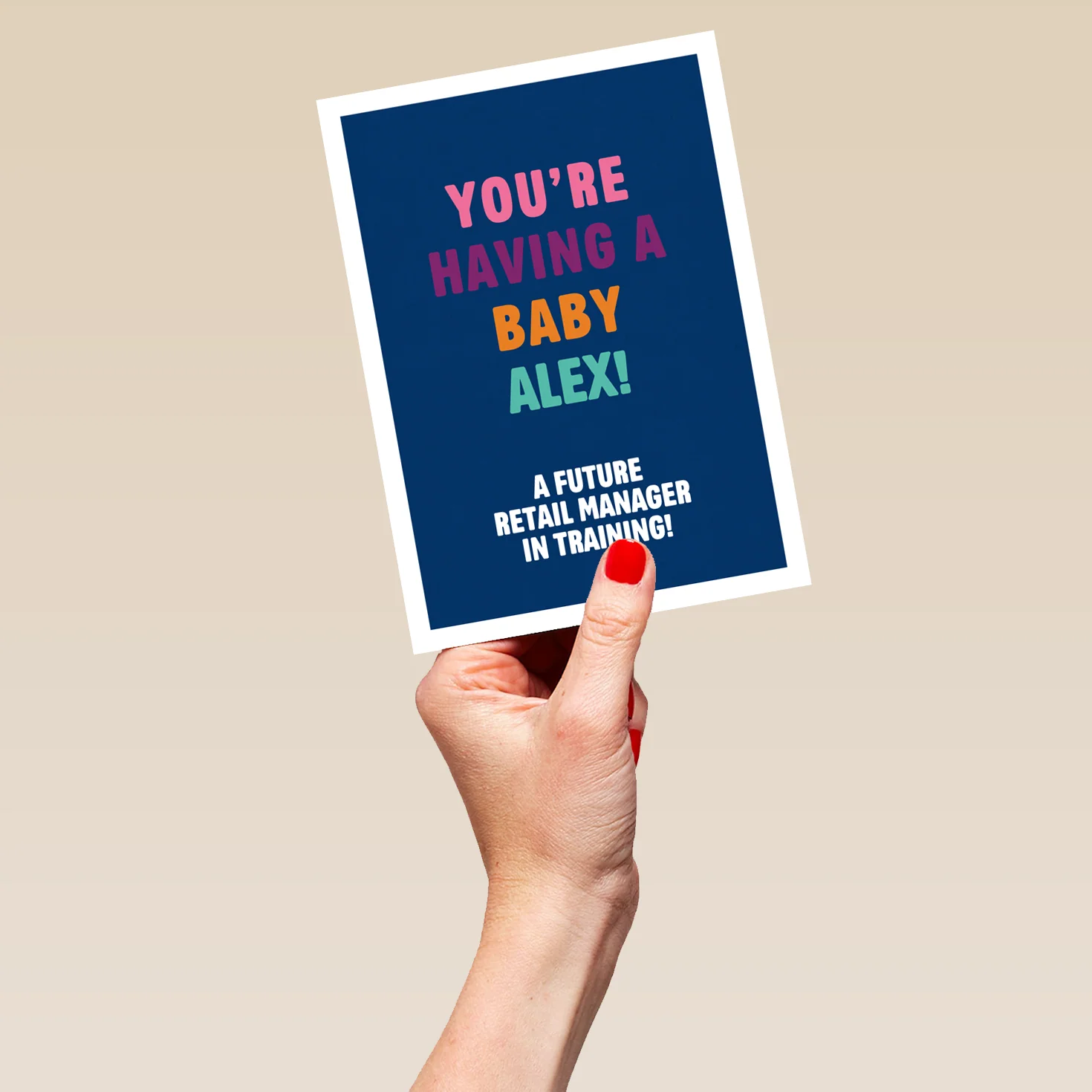 Personalised & Editable Blue Funny New Baby Card - Image 5