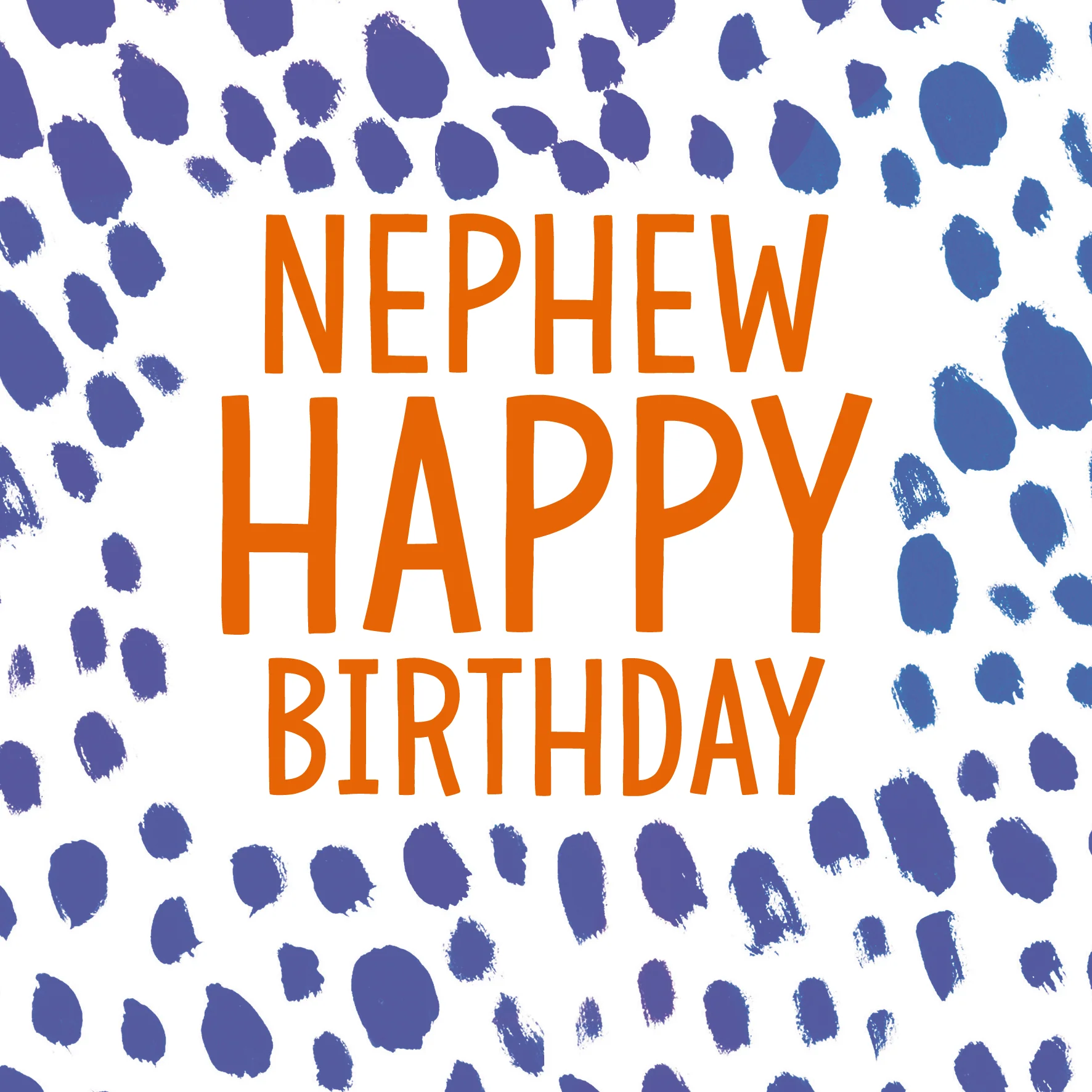 Personalised & Editable Blue Smudges Birthday Card for Nephew