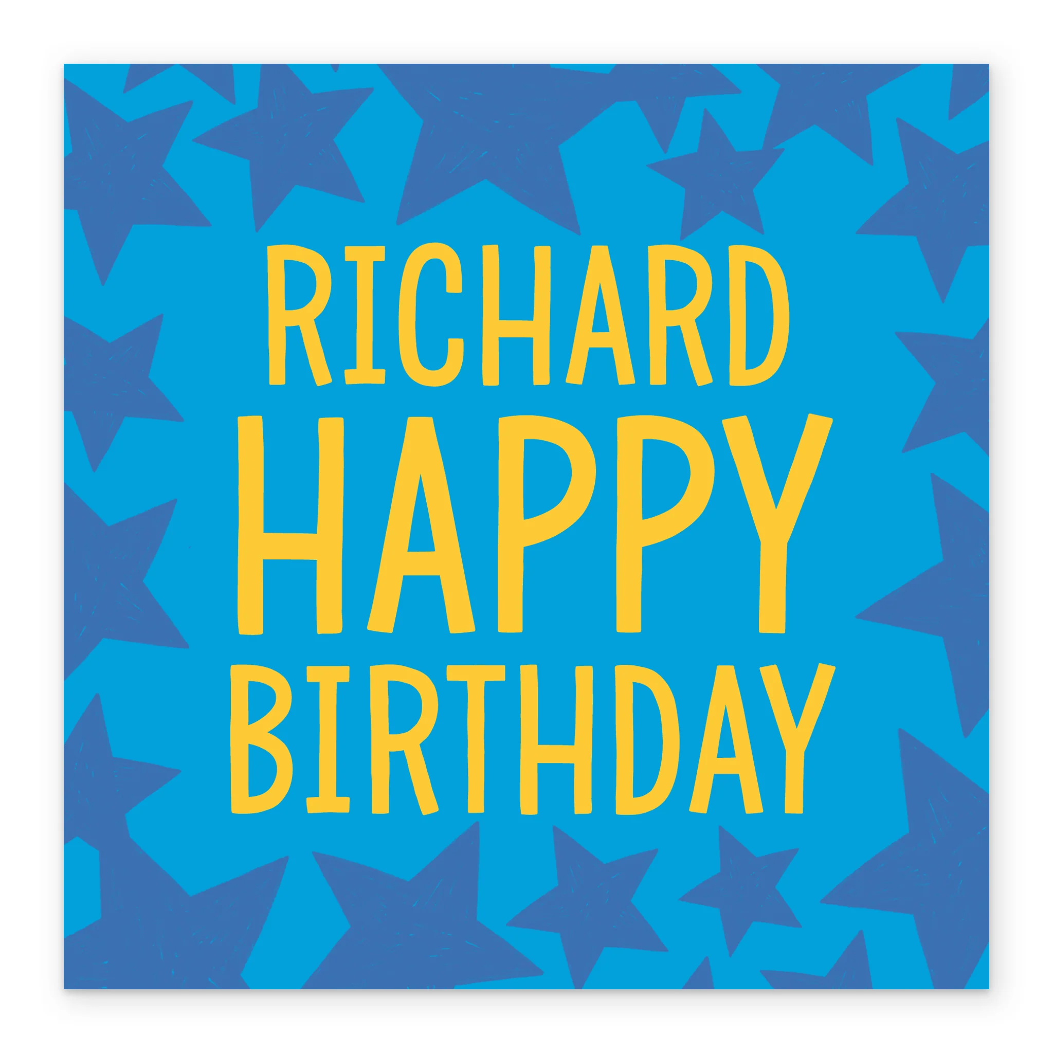 Personalised & Editable Blue Stars Birthday Card - Image 2