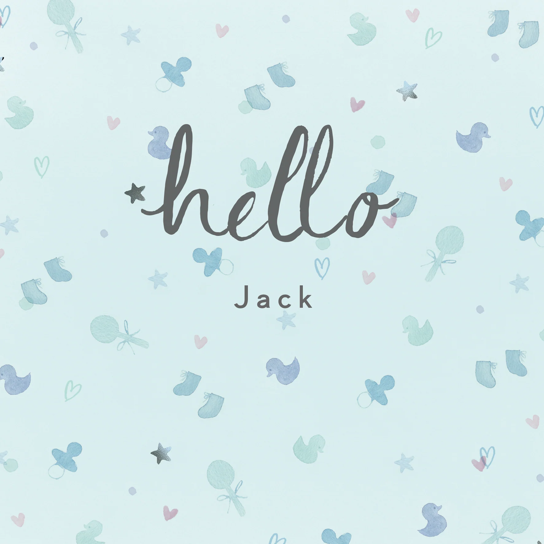 Personalised & Editable Blue Toys New Baby Boy Card