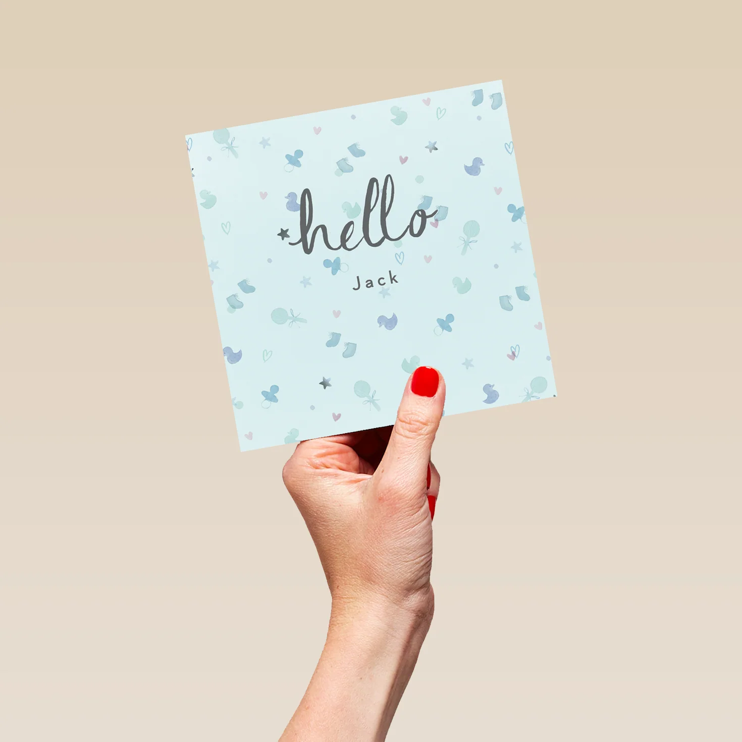Personalised & Editable Blue Toys New Baby Boy Card - Image 5