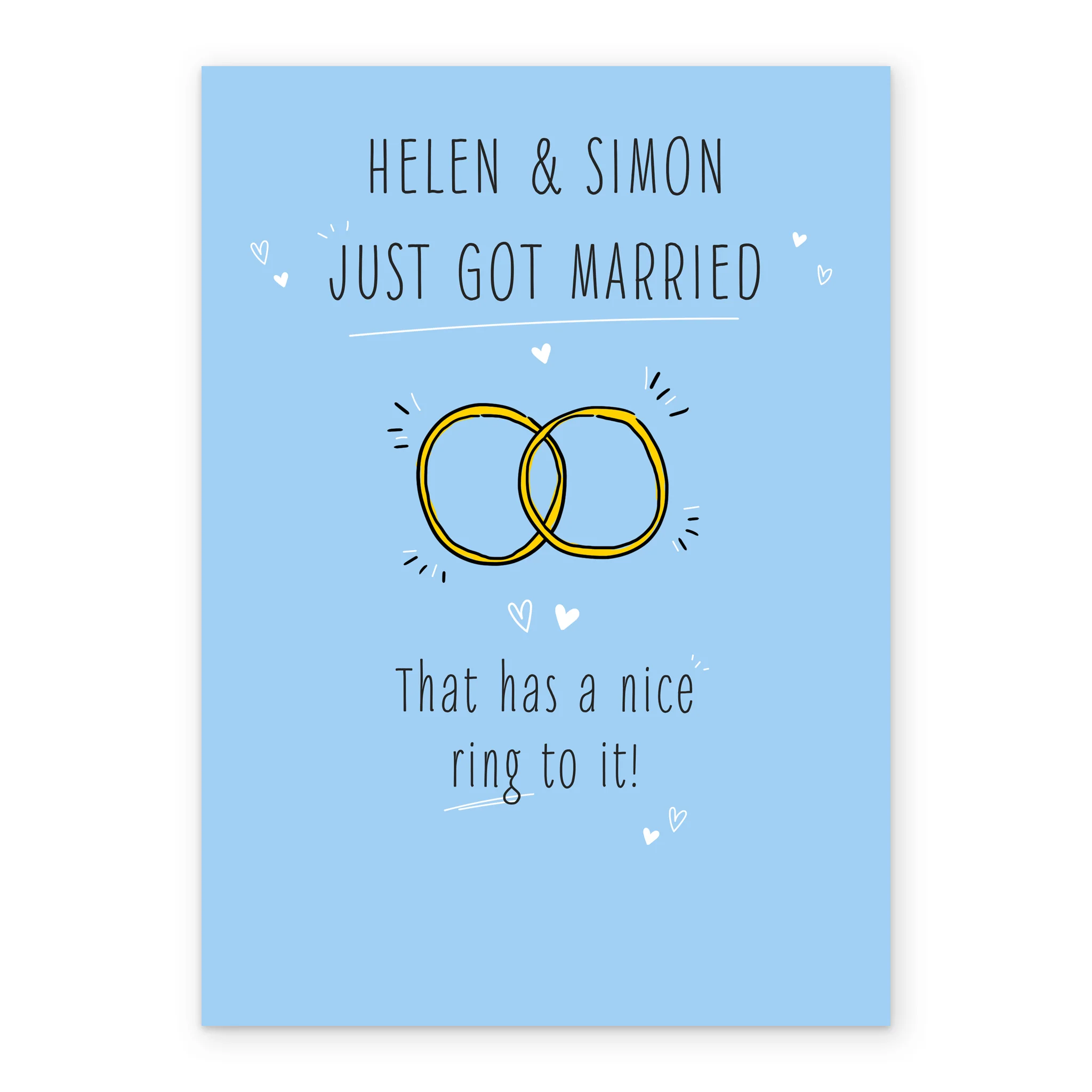 Personalised & Editable Blue Wedding Card - Image 2